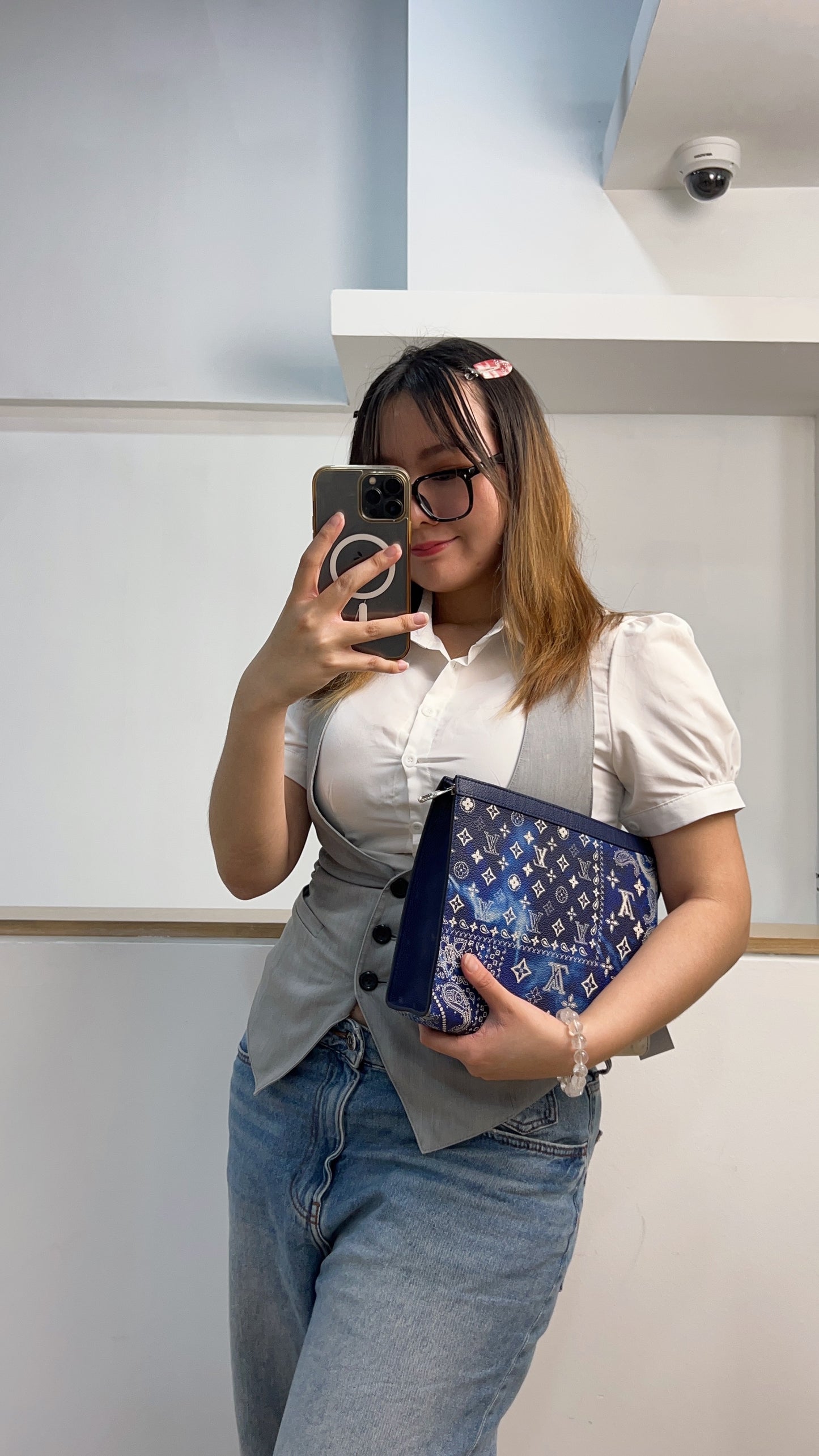 Louis Vuitton Blue Bandana Pochette Voyage MM