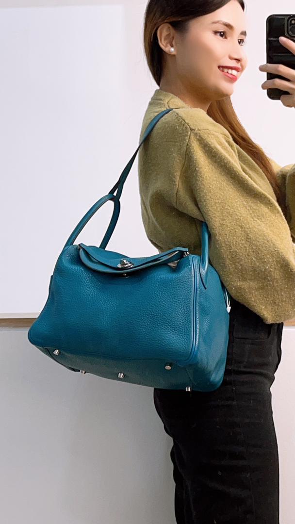 Hermes Blue Lindy 30 (PHW)