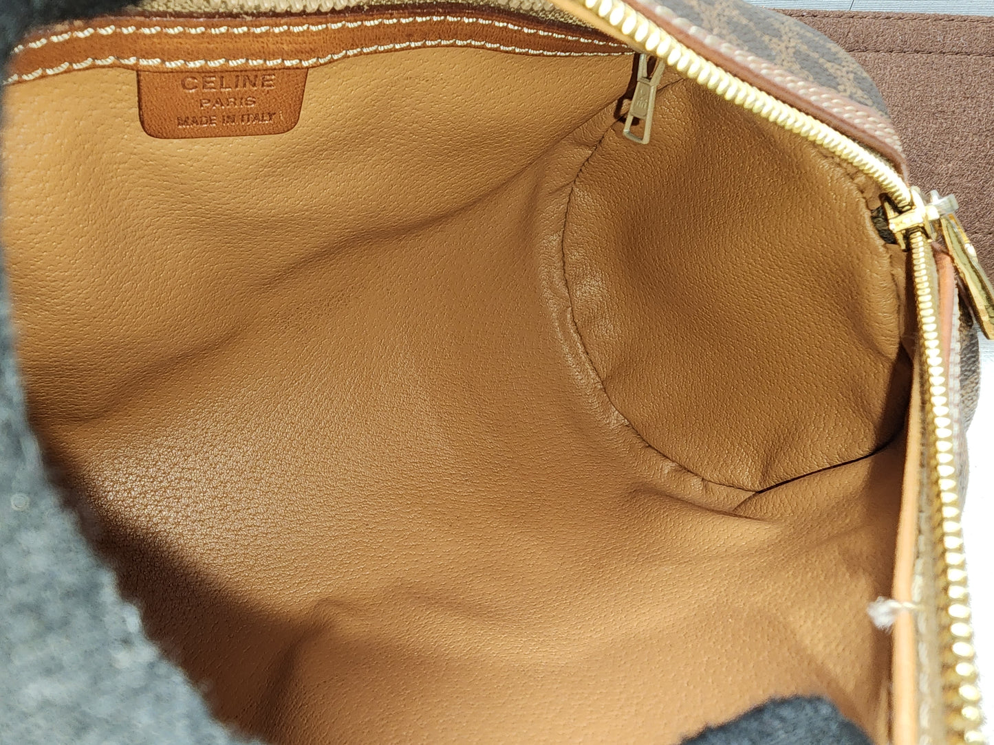 Celine Brown Vintage Macadam Boston Bag