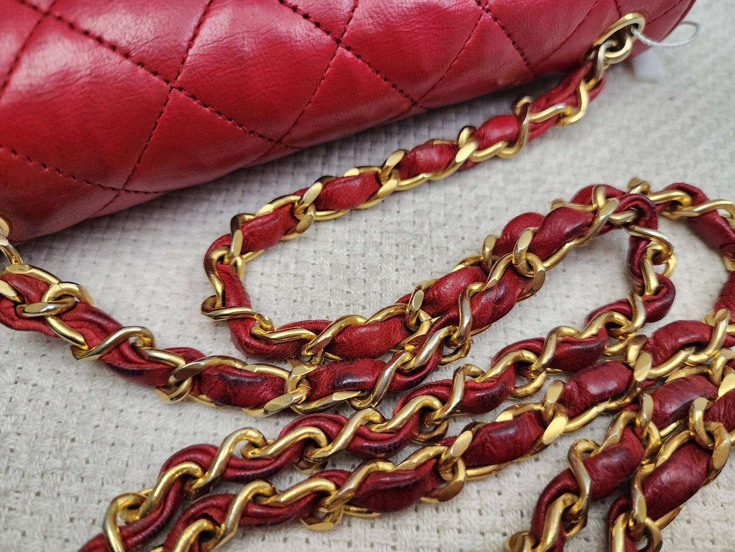Chanel Red Lambskin Vintage Single Flap (GHW)