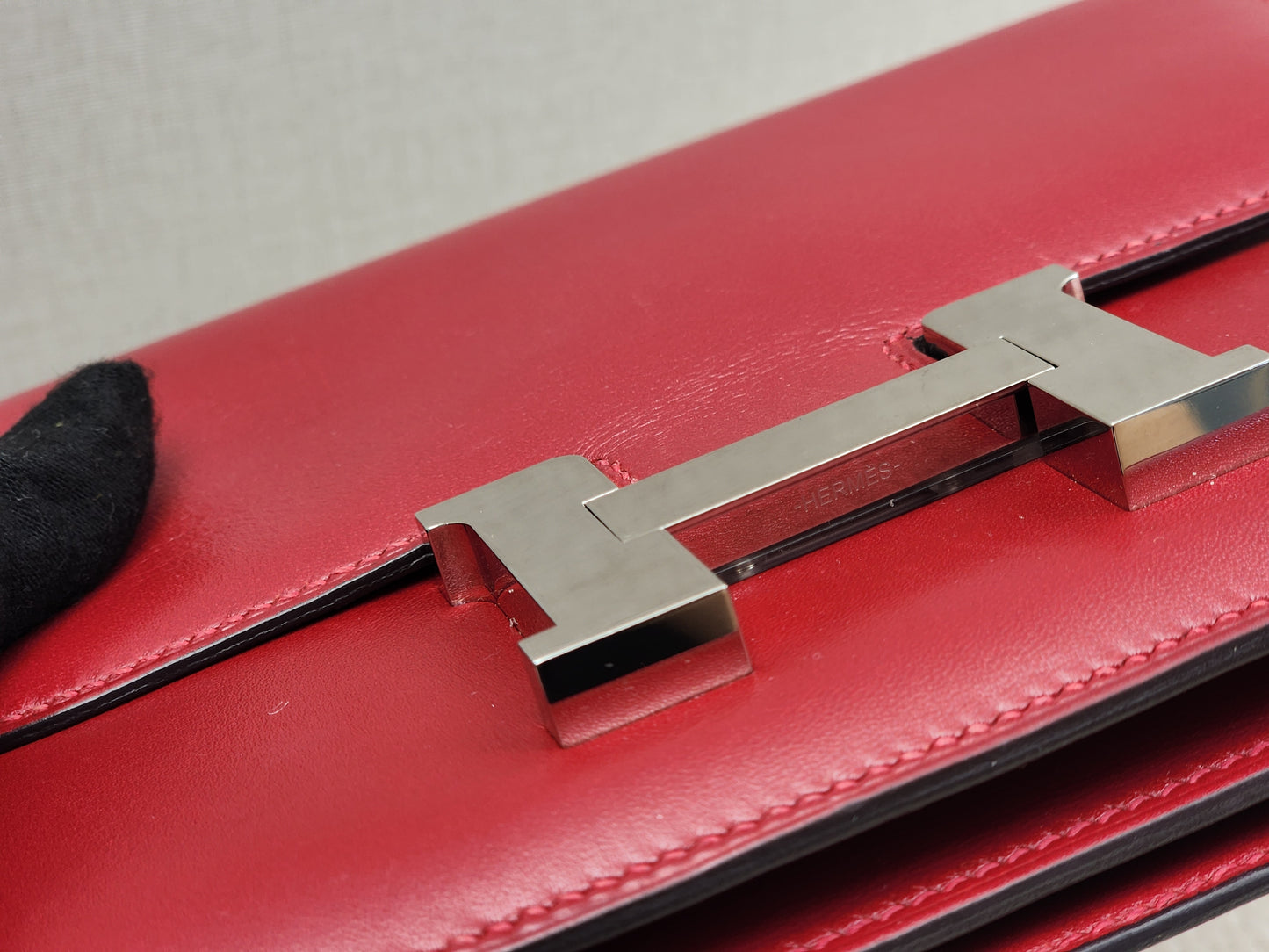 Hermes Rouge Vif Mini Constance (PHW)