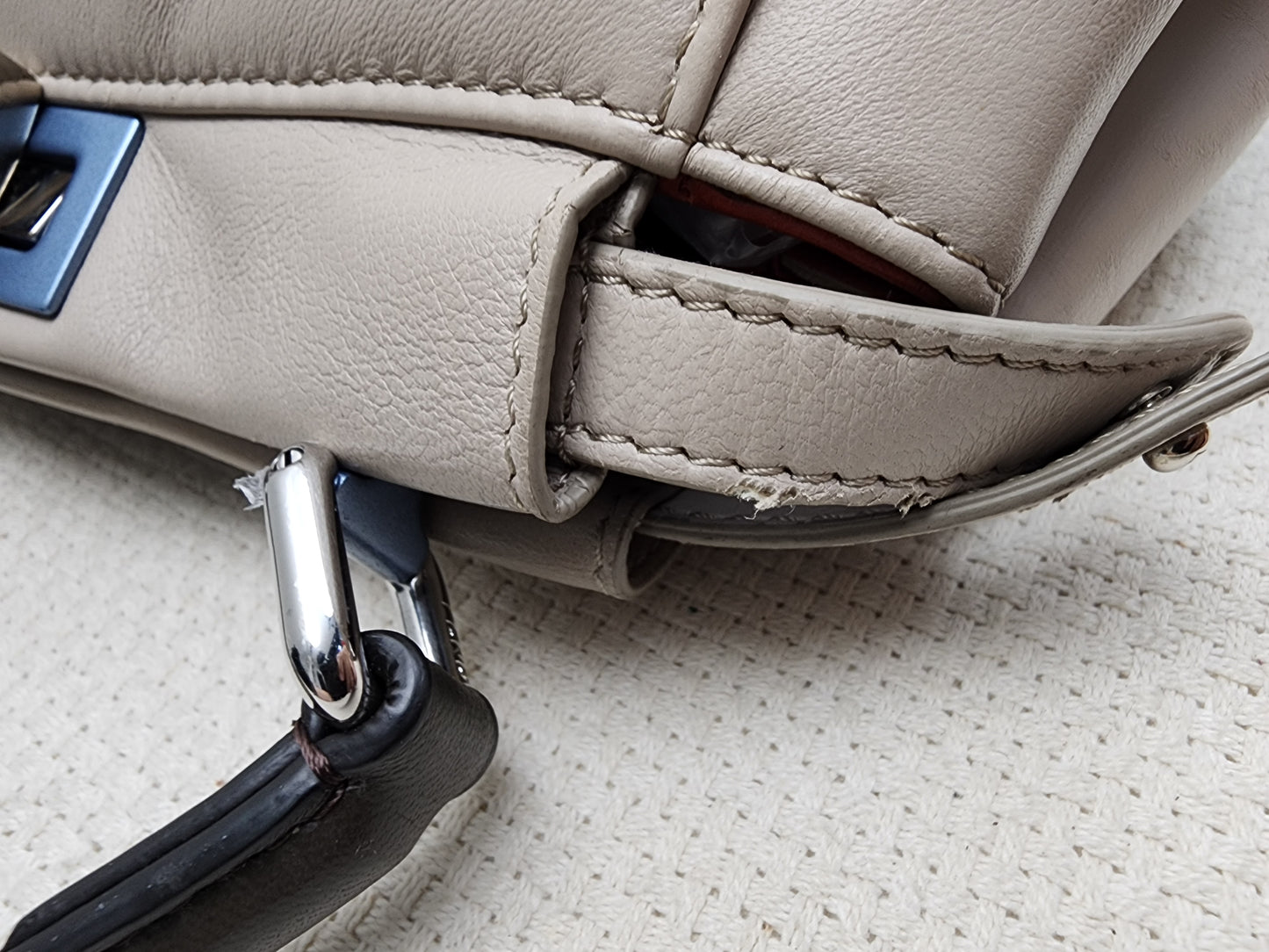 Fendi Dove Grey Nappa Colourblock Mini Peekaboo