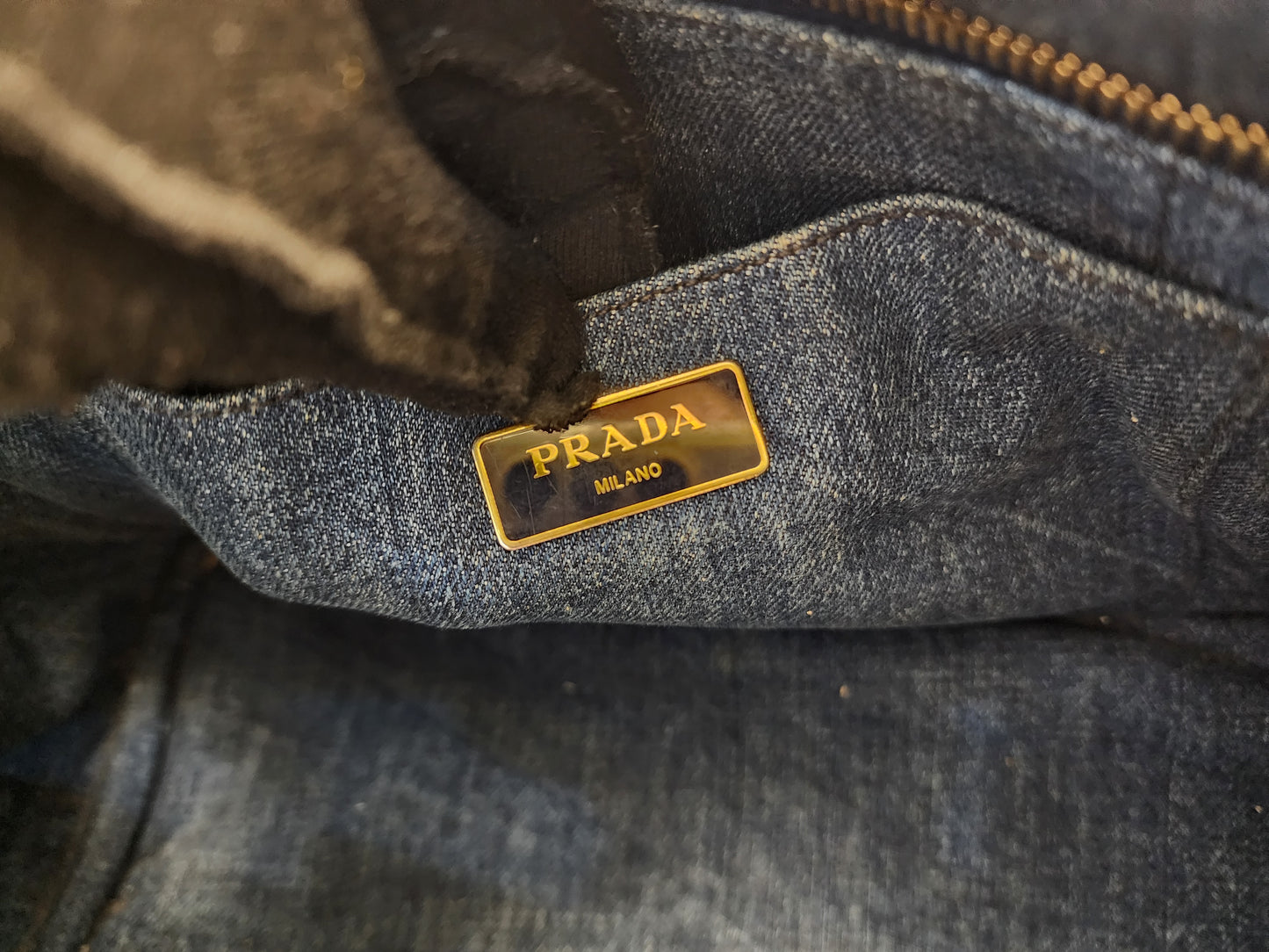 Prada Denim Small Canapa Tote