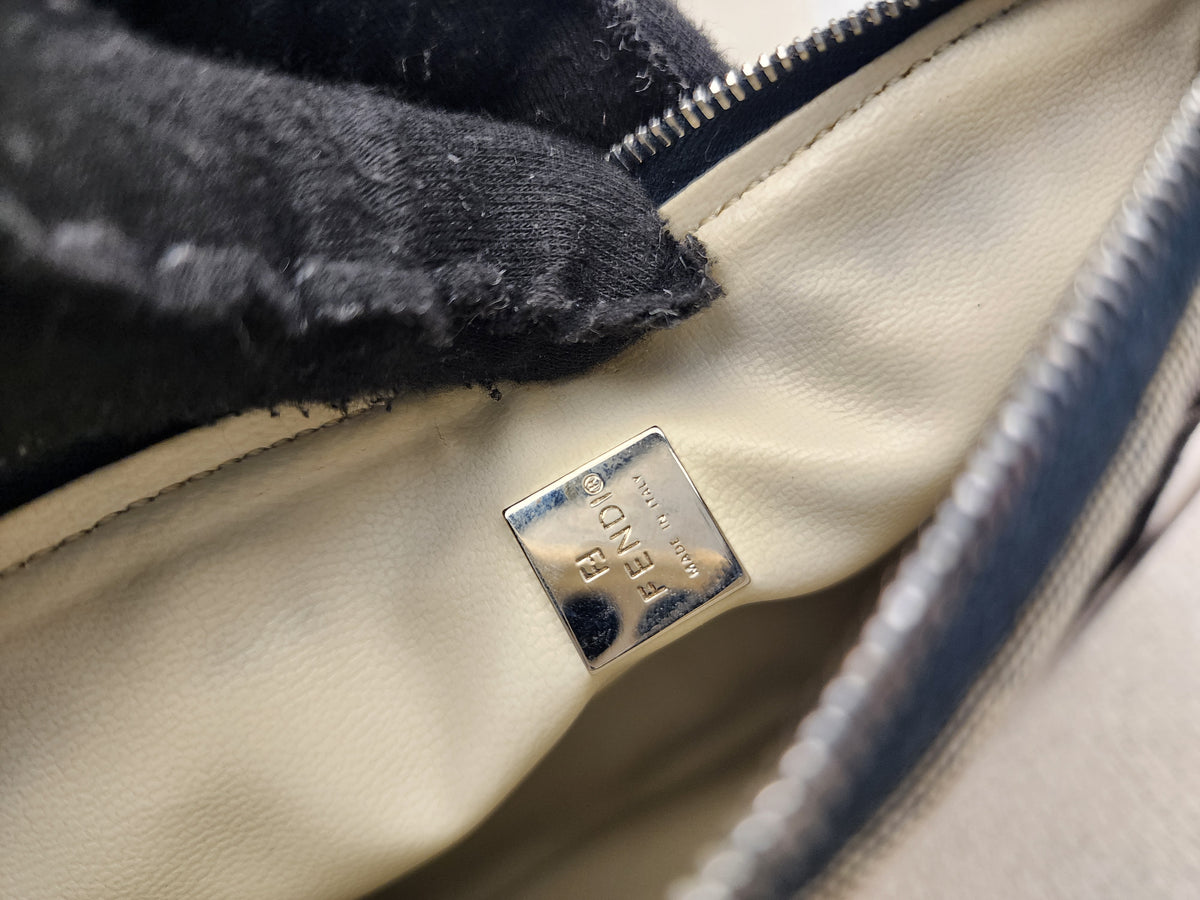 Fendi Navy Canvas Zucchini Mini Shoulder Bag