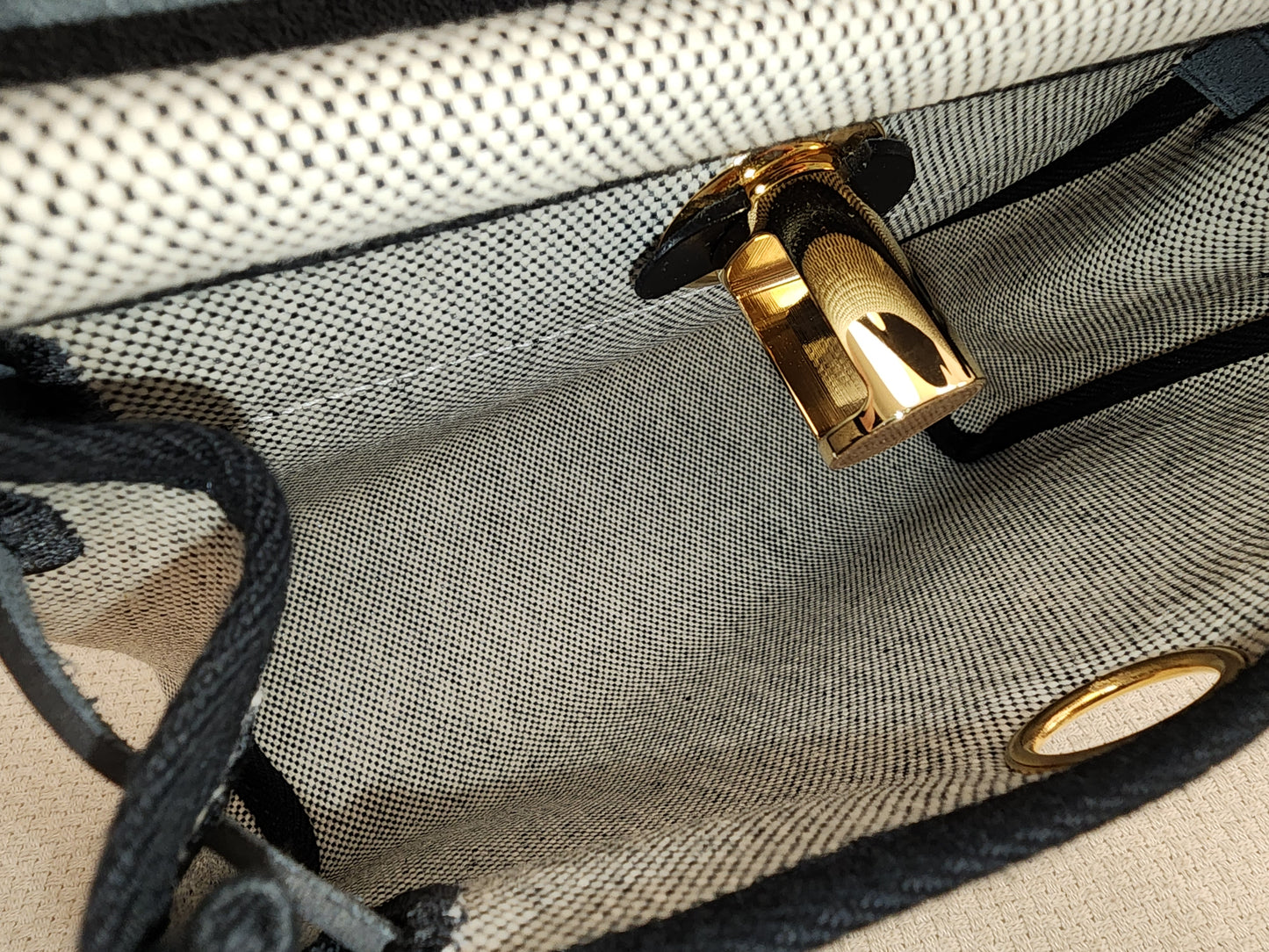 Hermes Noir / Ecru Herbag Zip 20 (GHW)