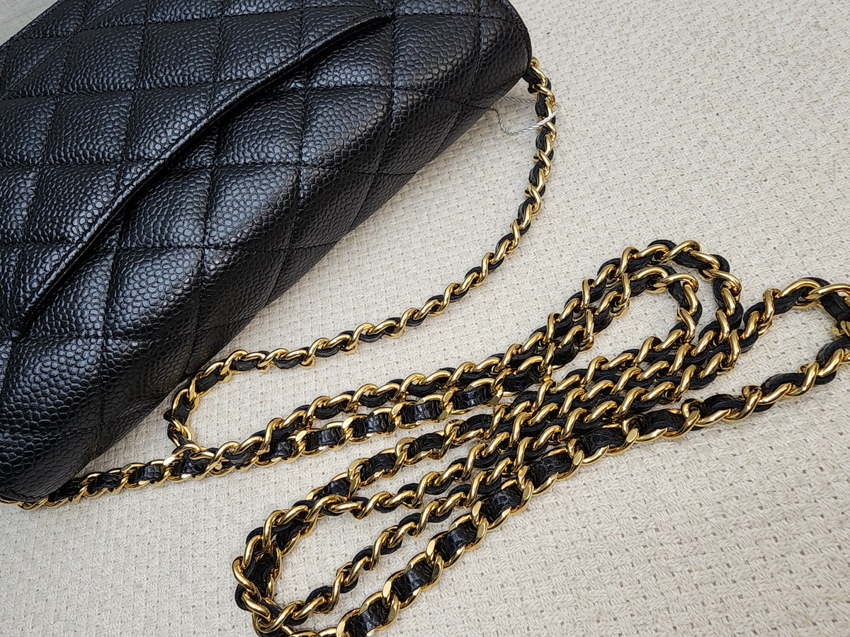 Chanel Black Caviar Classic Turnlock WOC (GHW)