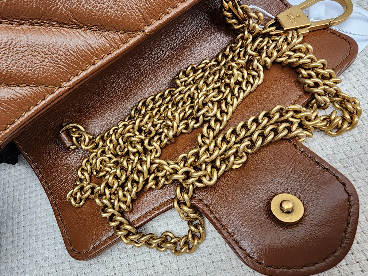 Gucci Brown Supermini Marmont (GHW)