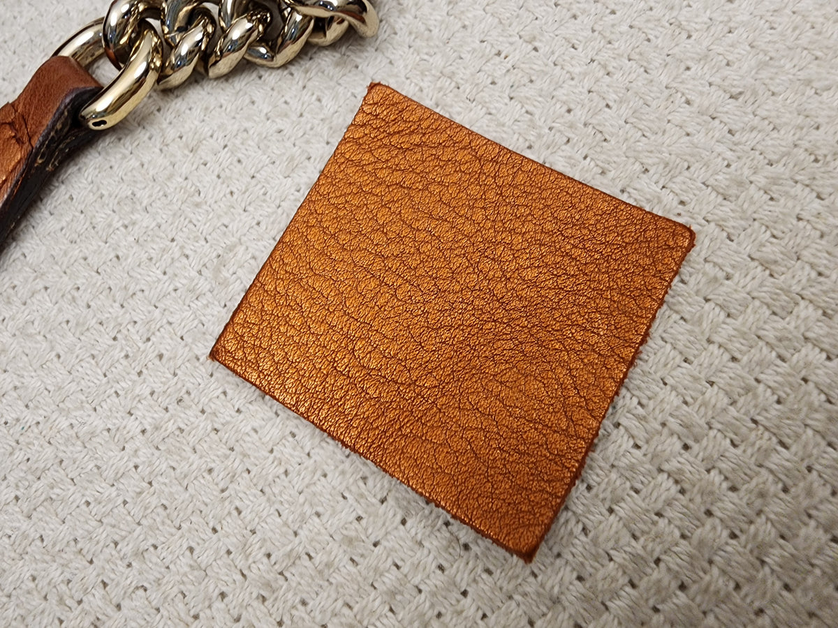 Gucci Metallic Bronze Calfskin Soho Chain Tote