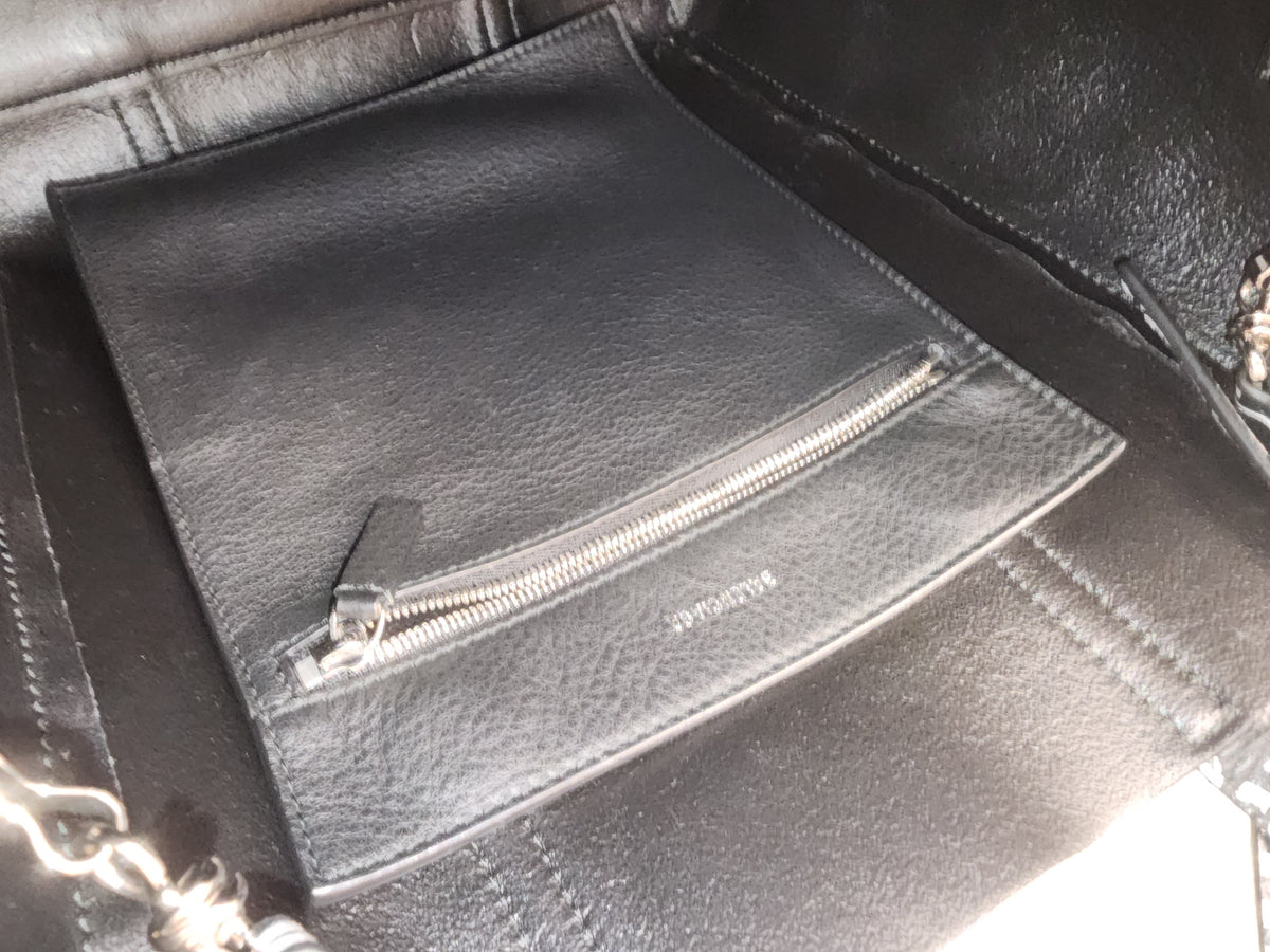 Balenciaga Black X White Everyday Logo Tote (SHW)