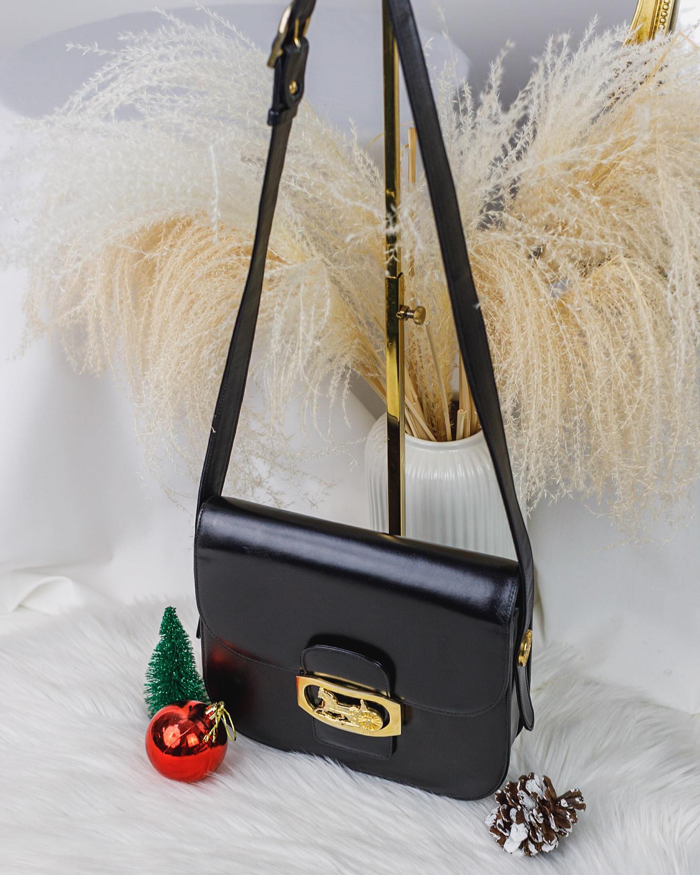 Celine Calfskin Horse Carriage Shoulder Bag