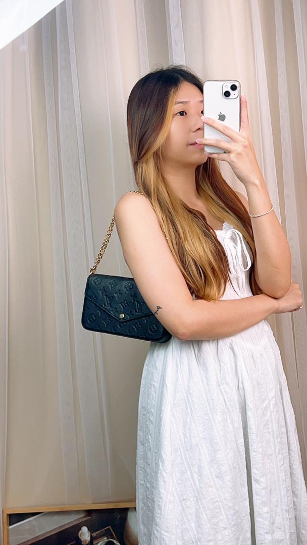 Louis Vuitton Black Monogram Empreinte Felicie Pochette