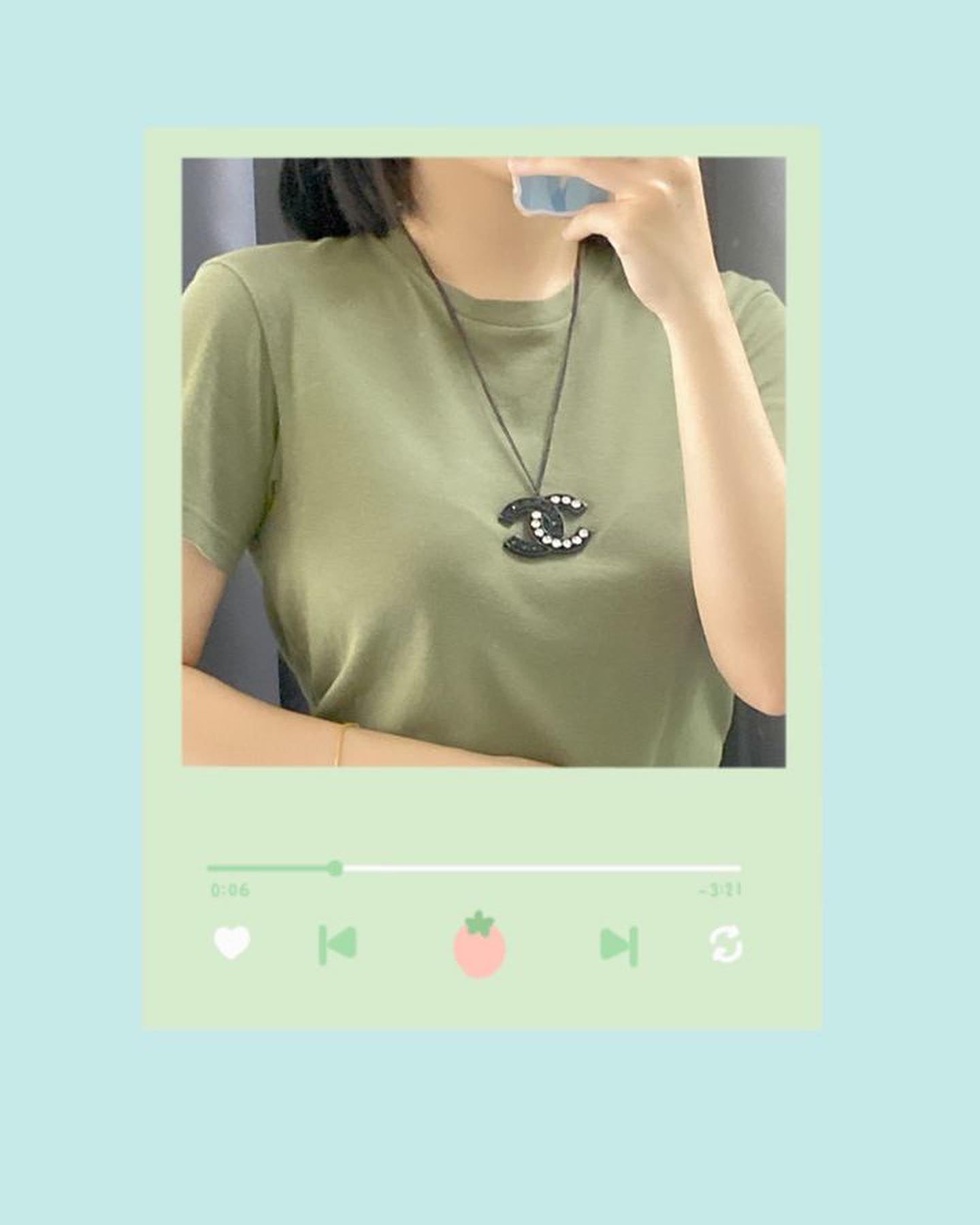 Chanel Black Iridescent Dual Tone Large CC Necklace