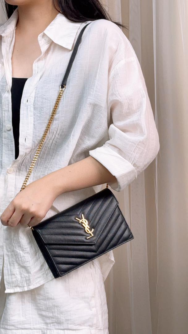 YSL Black Small Envelope WOC (GHW)