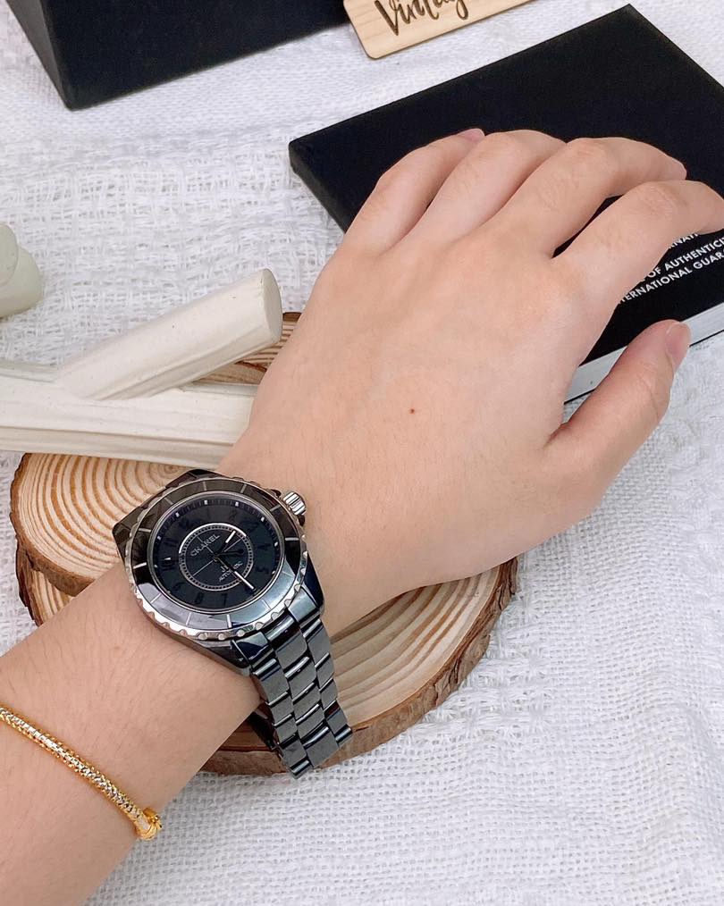 Chanel Intense Black Ceramic J12 Auto Watch 38mm