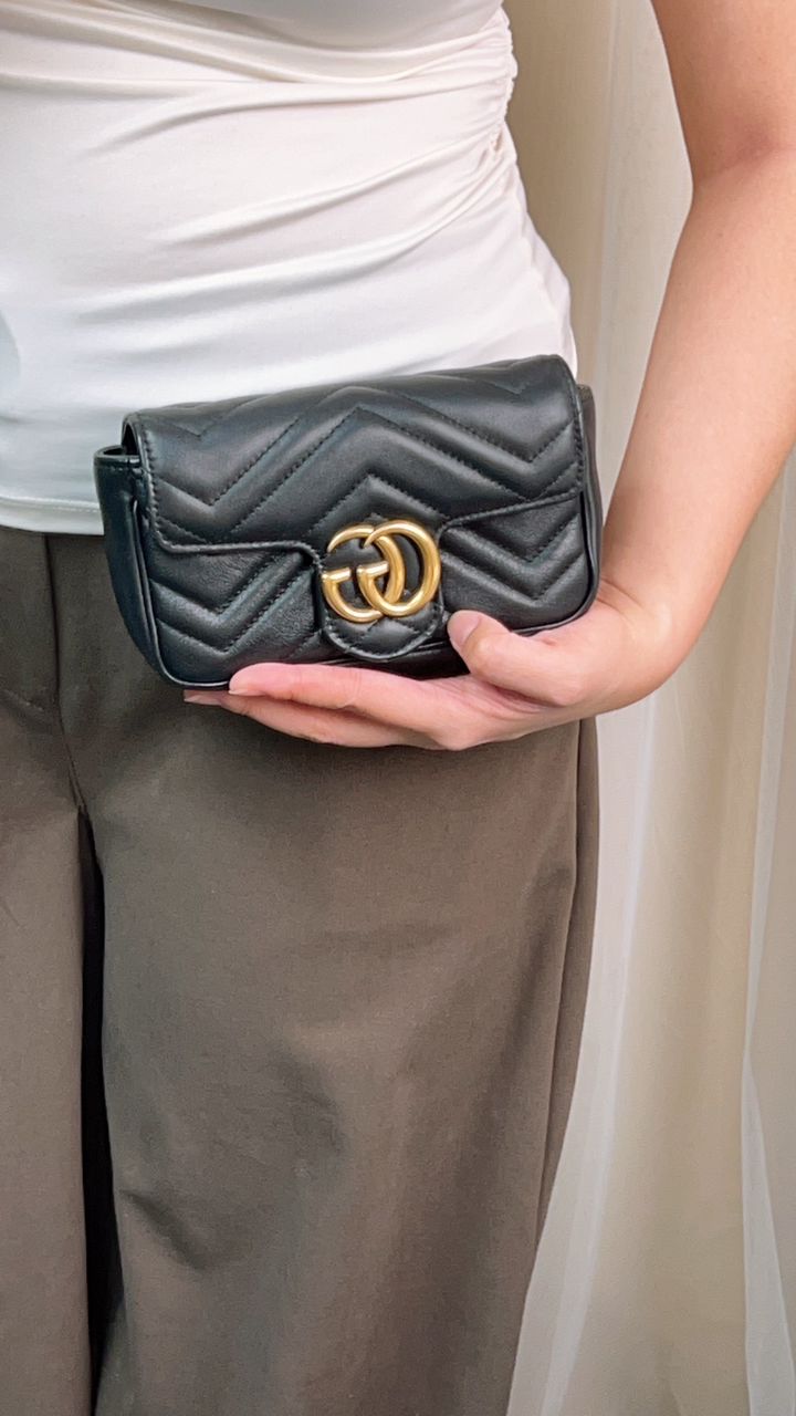 Gucci Black Supermini Marmont