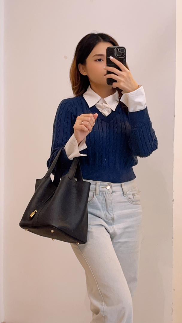 Hermes Bleau Nuit Picotin 22 (GHW)