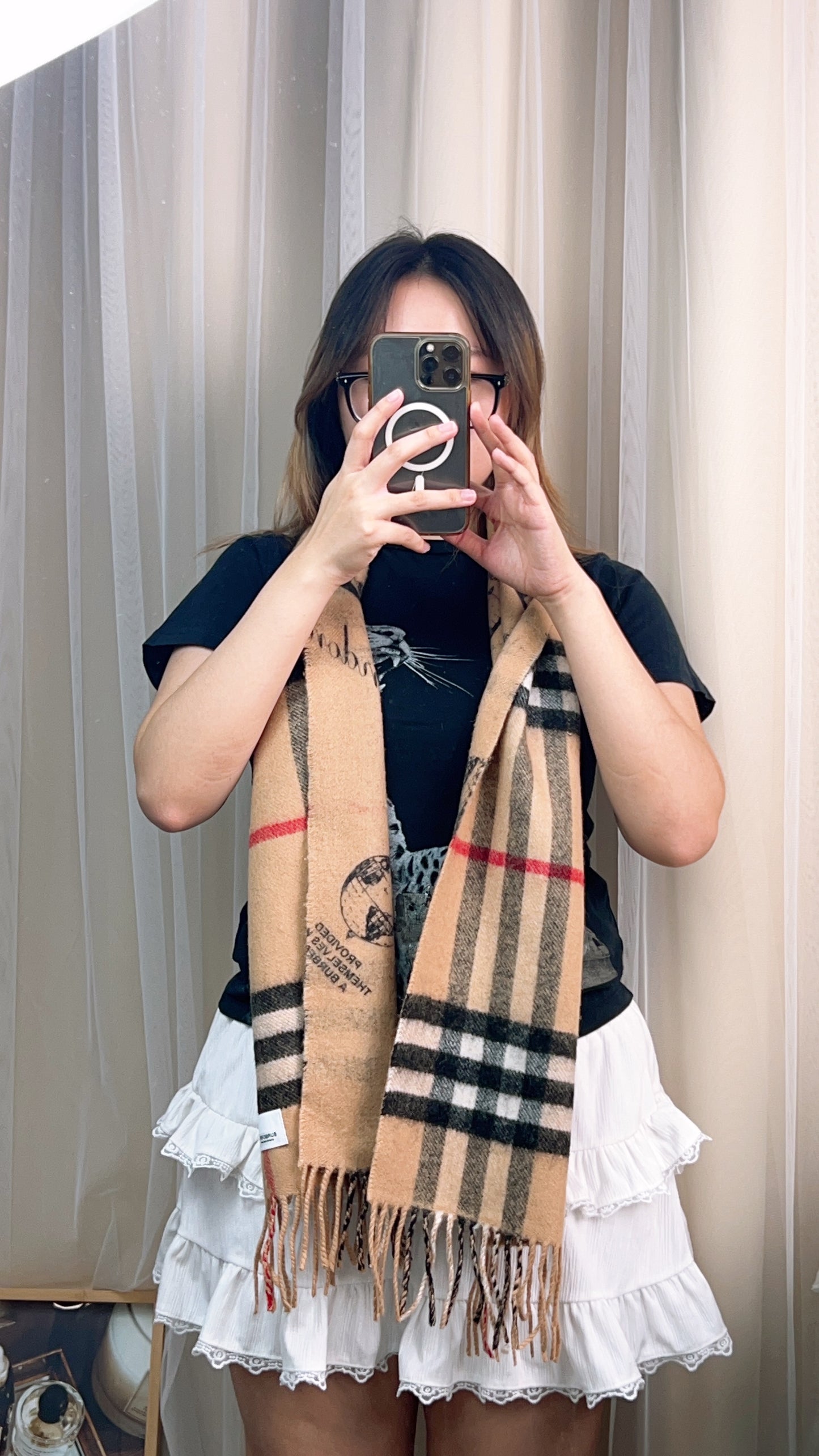 Burberry Check Cashmere Scarf