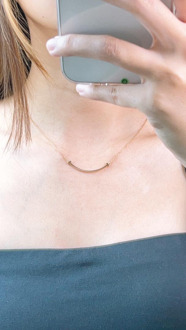 Tiffany & Co Yellow Gold Small Tsmile Necklace