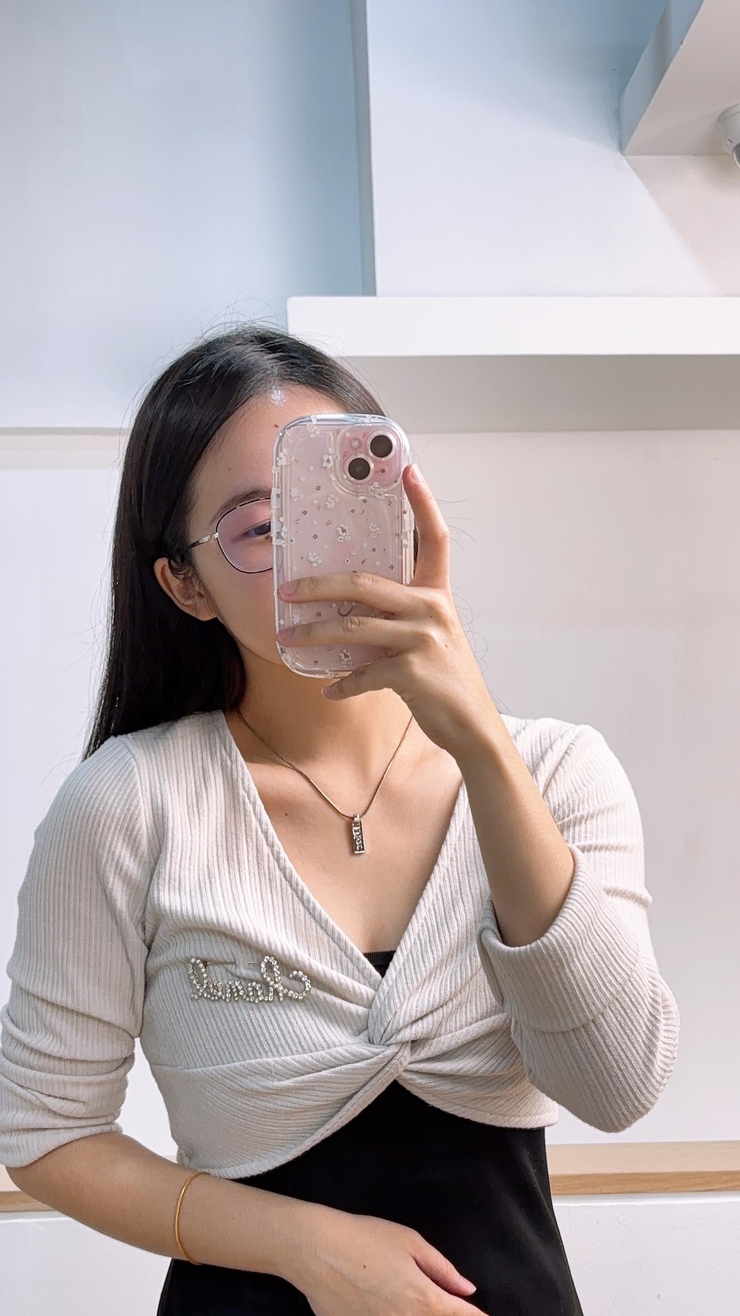 Dior Silver Logo Plate Necklace