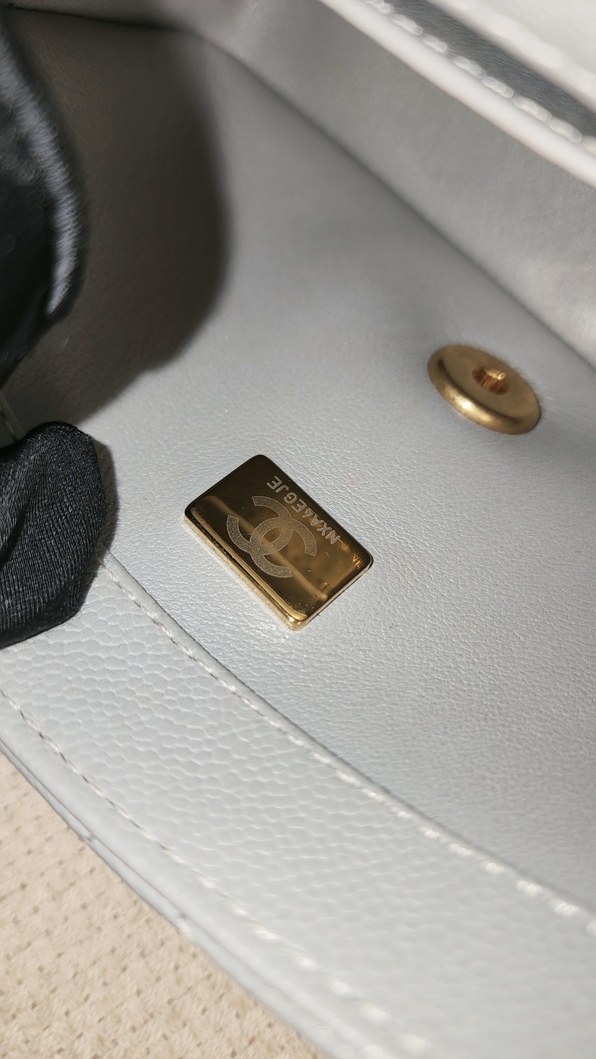 Chanel Grey Caviar Heart Crush Mini Flap (GHW)