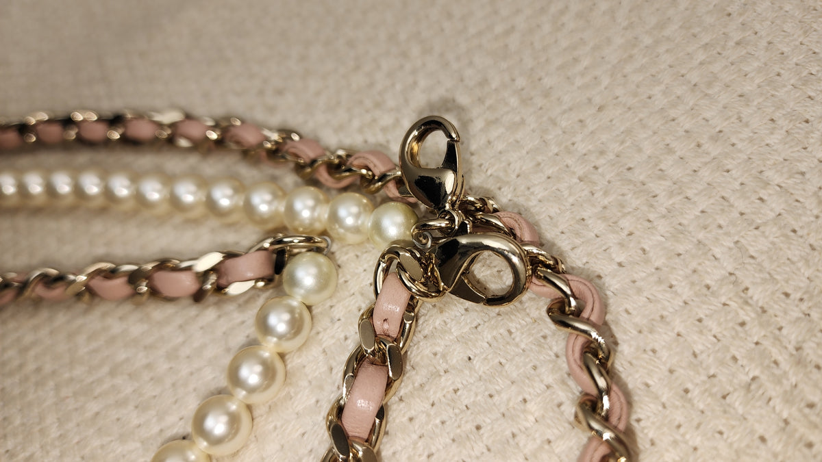 Chanel Fantasy Pearl Flap Bag Pink Shoulder Bag (GHW)