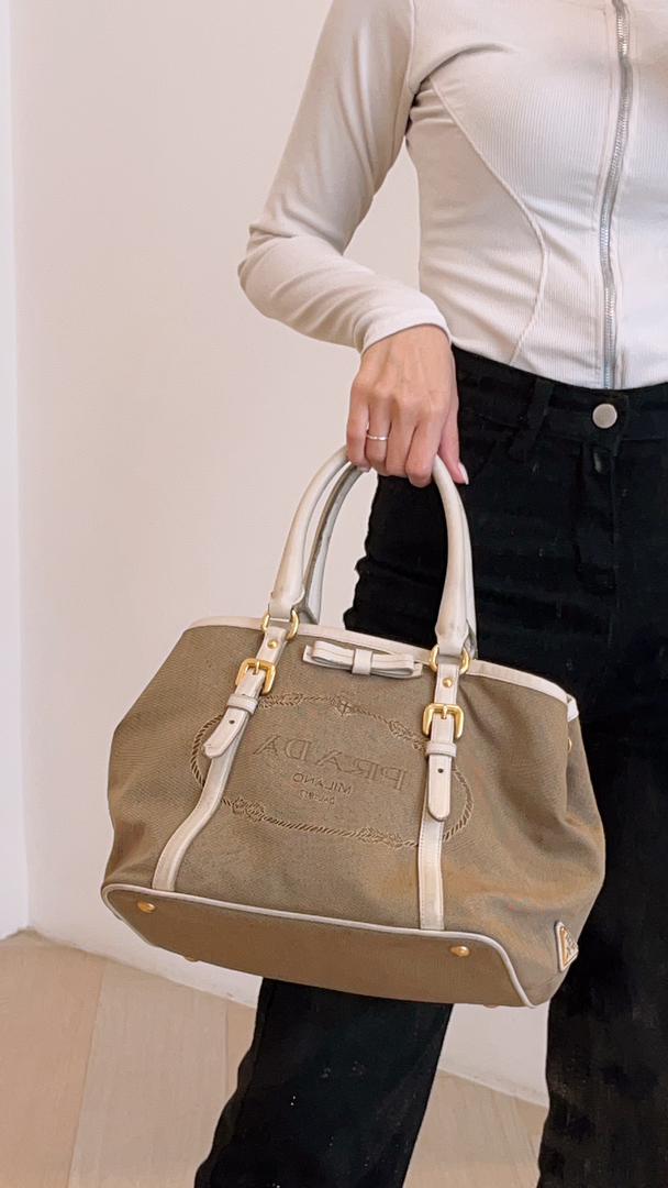 Prada Canapa Canvas Tote Bag