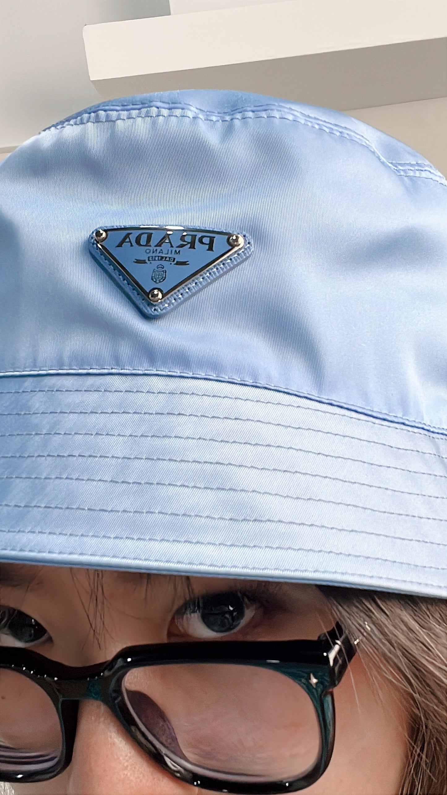 Prada Blue Nylon Bucket Hat