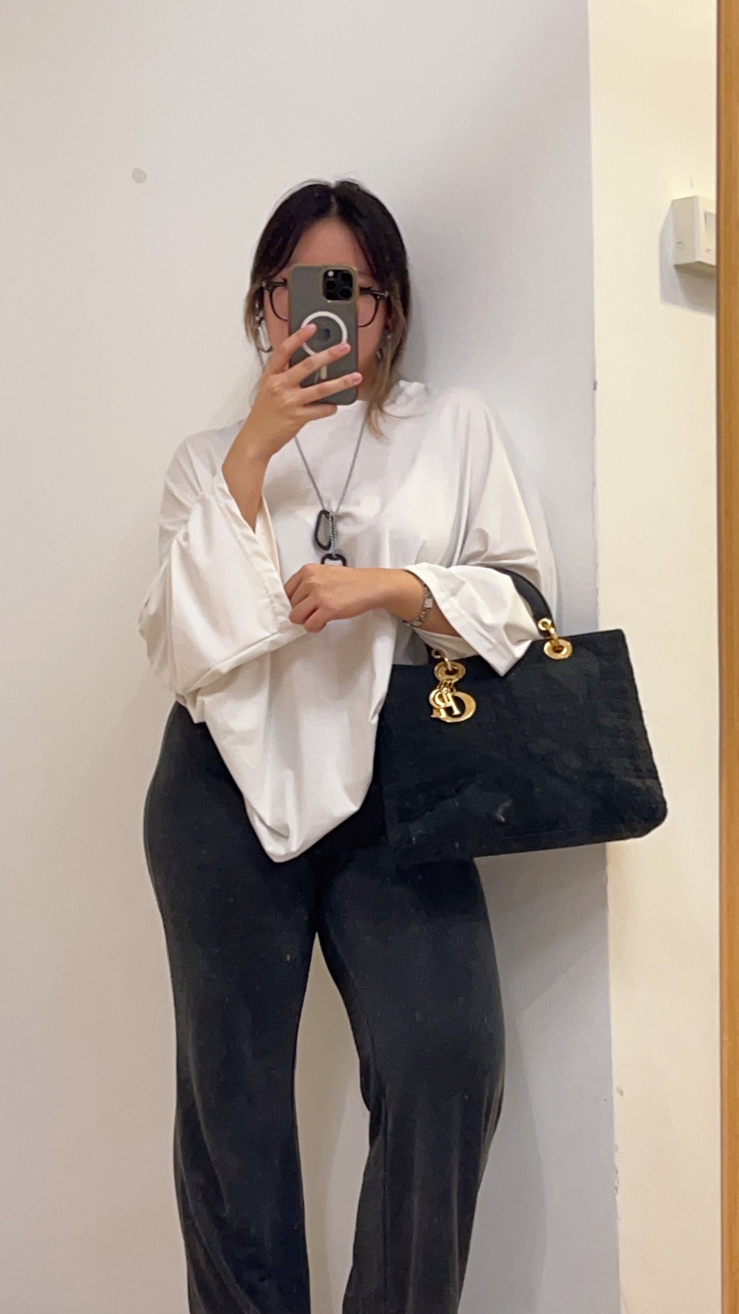 Dior Black Canvas Vintage Lady Dior