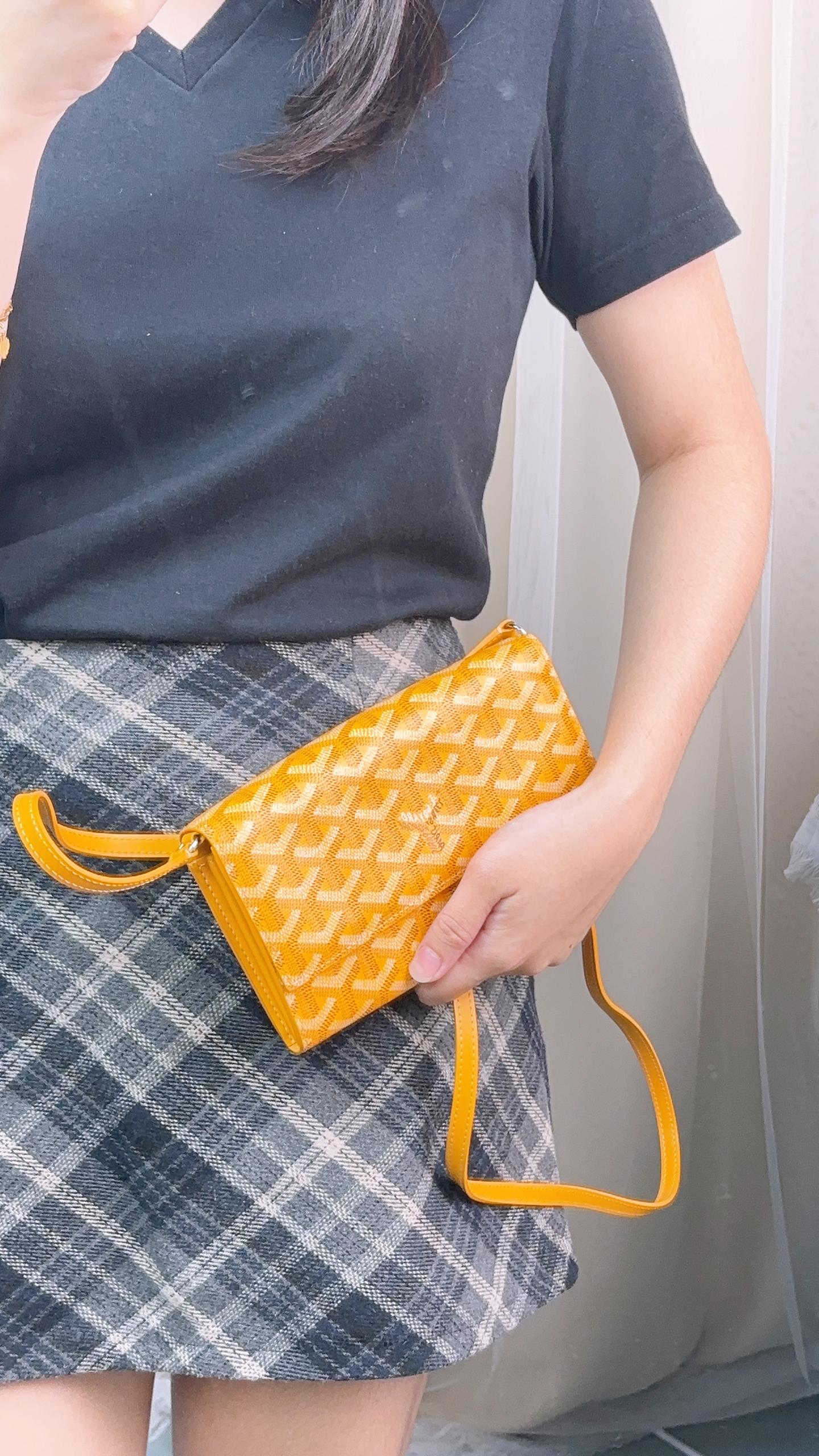 Goyard Yellow Varenne Continental Wallet With Strap