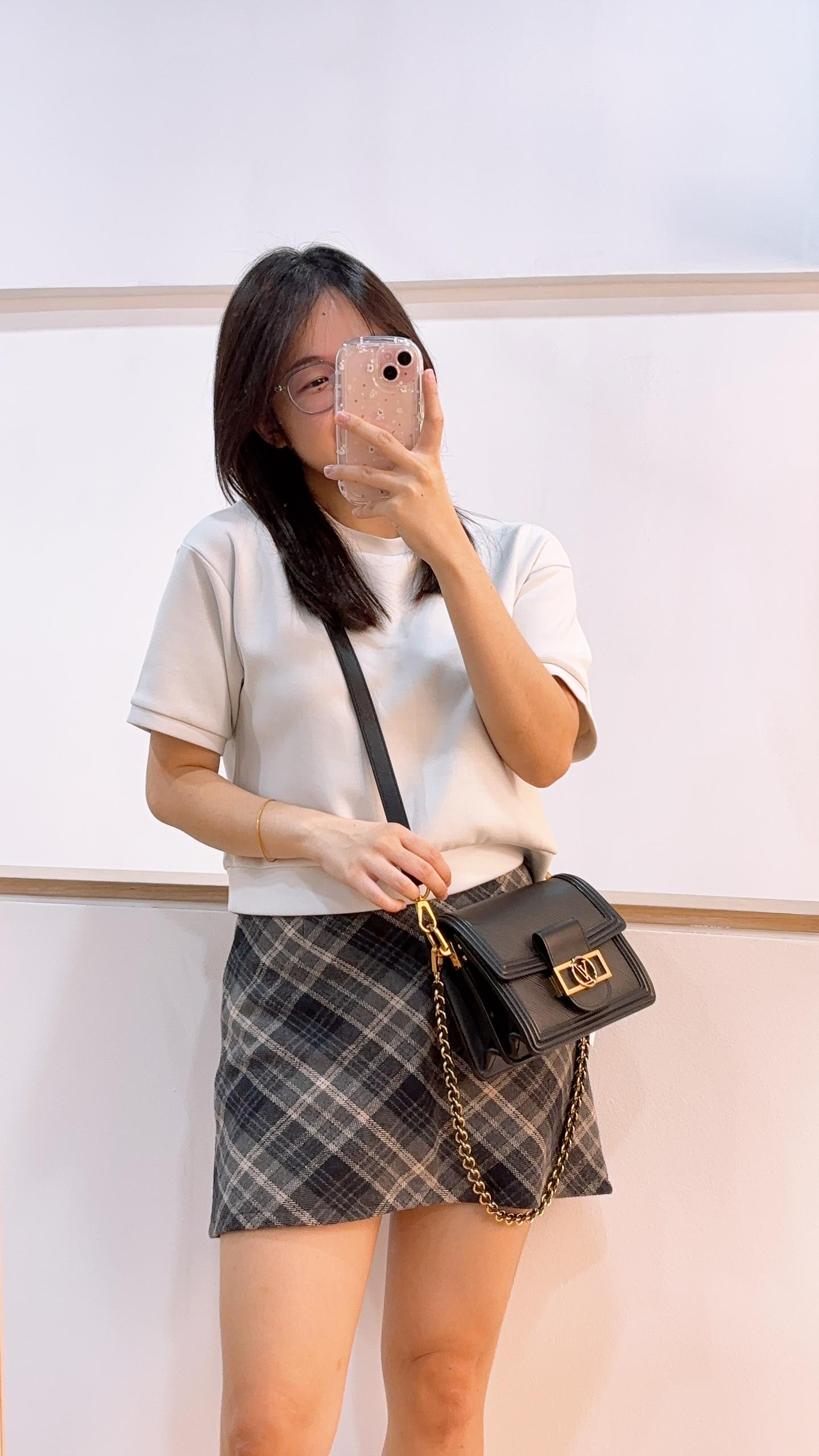 LV Black Epi Mini Dauphine