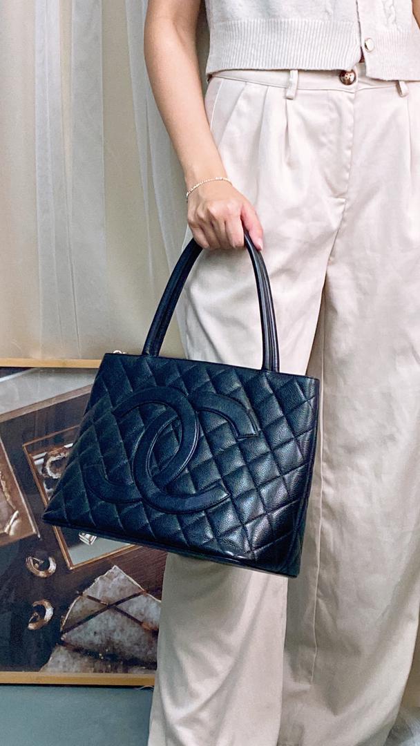 Chanel Black Caviar Medallion Tote