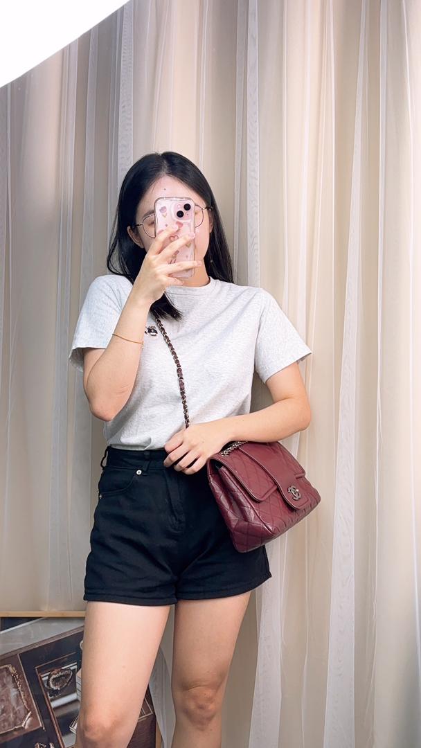 Chanel Burgundy Lambskin Elementary Chic Bag (SHW)