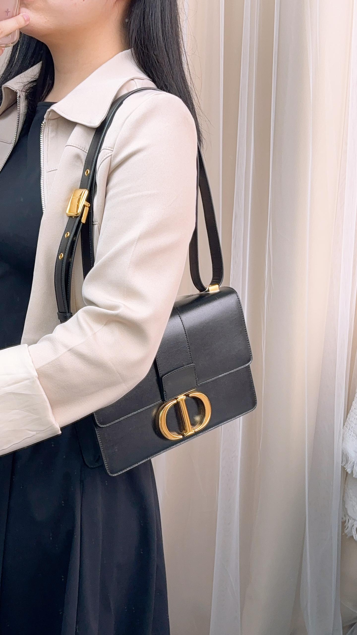 Dior Black Calfskin Montaigne 30 (GHW)