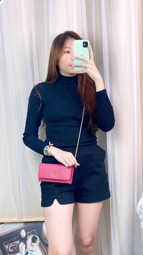 Prada Pink Saffiano Luc Ling Wallet