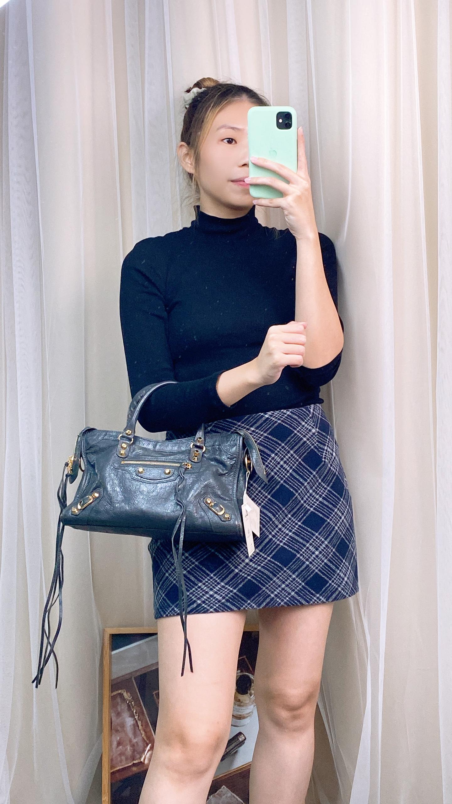 Balenciaga Grey Small City Bag (GHW)