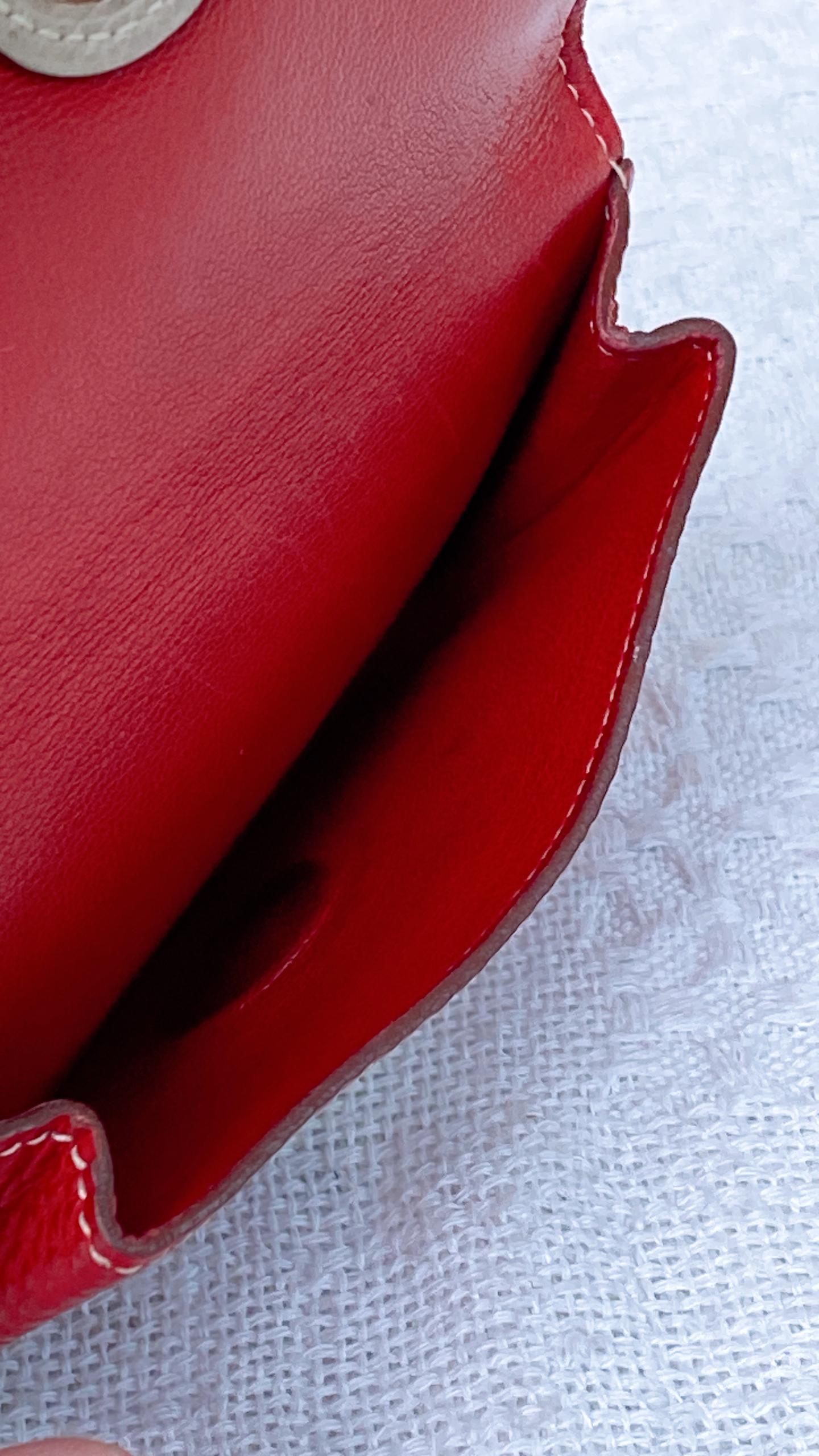 Hermes Red Pogon Card Wallet