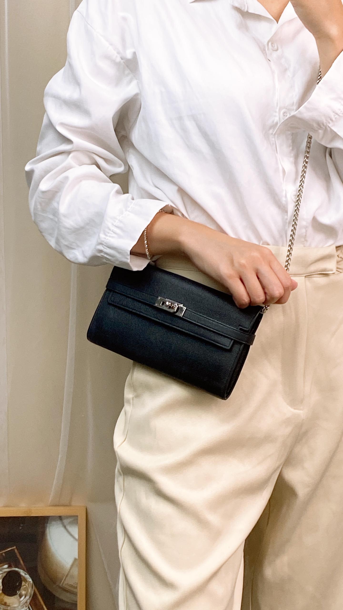 Hermes Black Kelly Wallet (PHW)