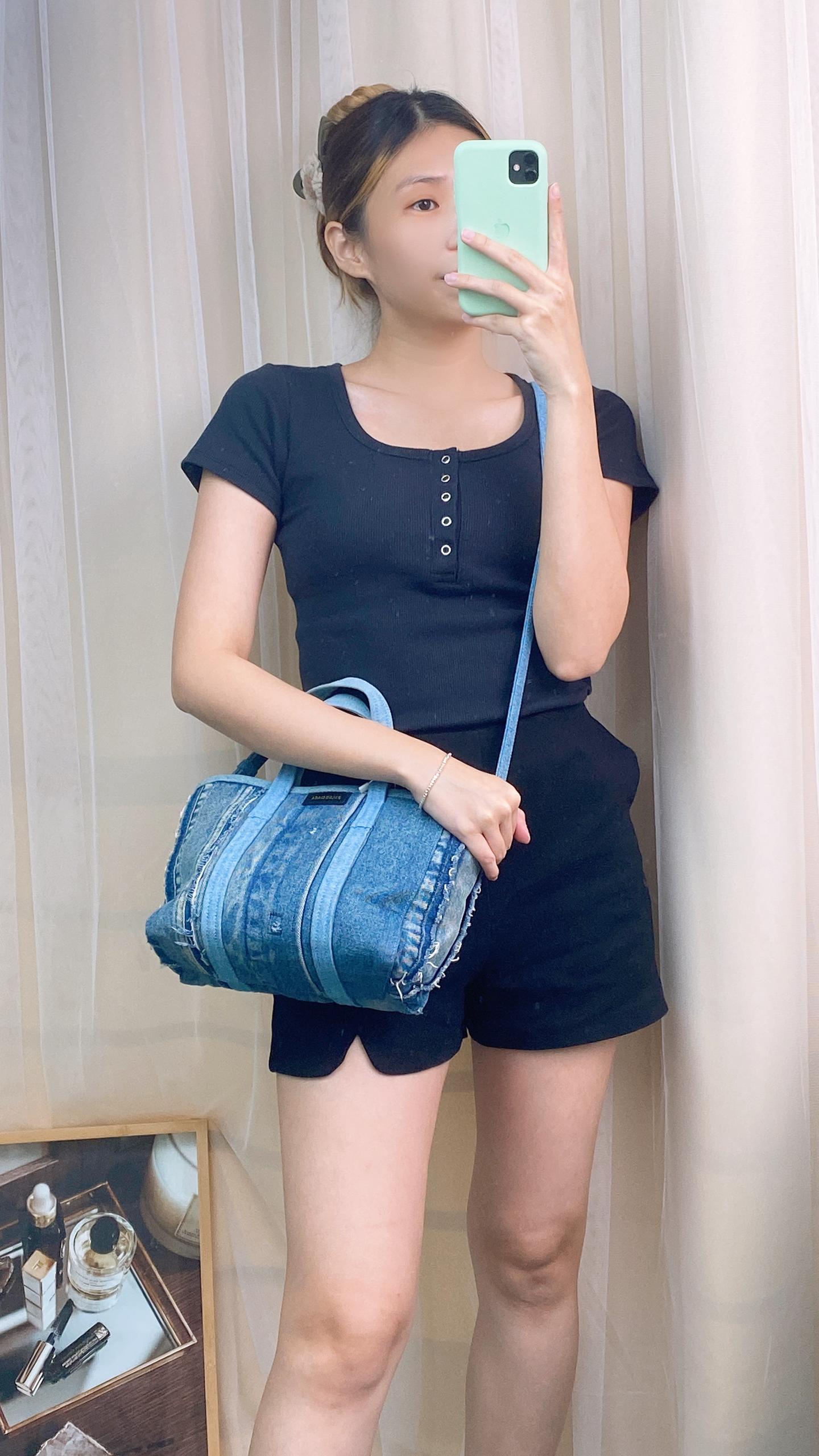 Balenciaga Denim Barbers Tote Bag