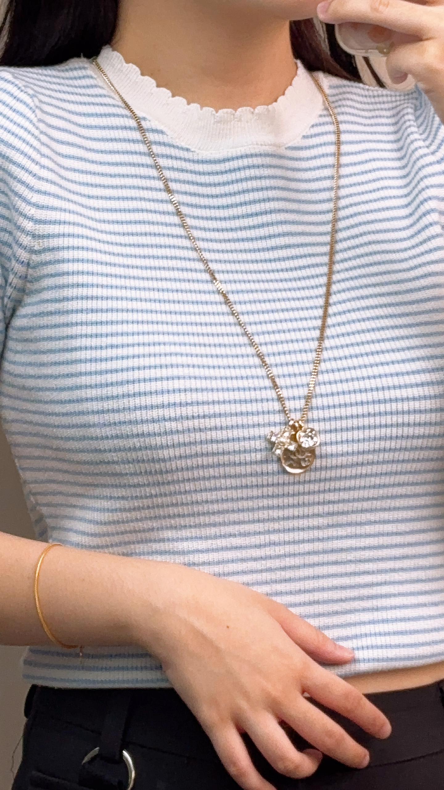 Chanel Light Gold Multi Pendant Necklace