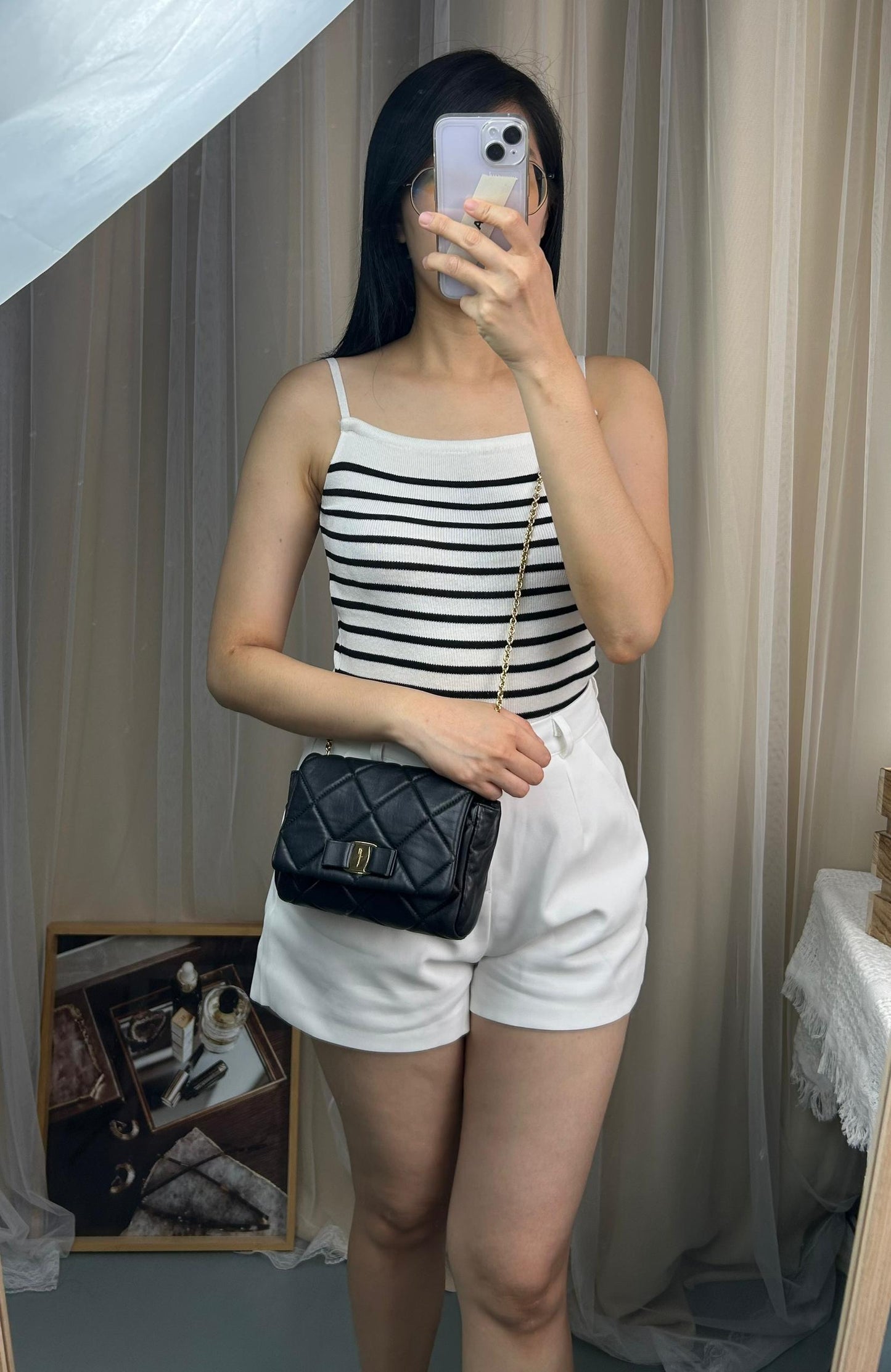 SF Black Quilted Miss Vara Chain Bag (GHW)