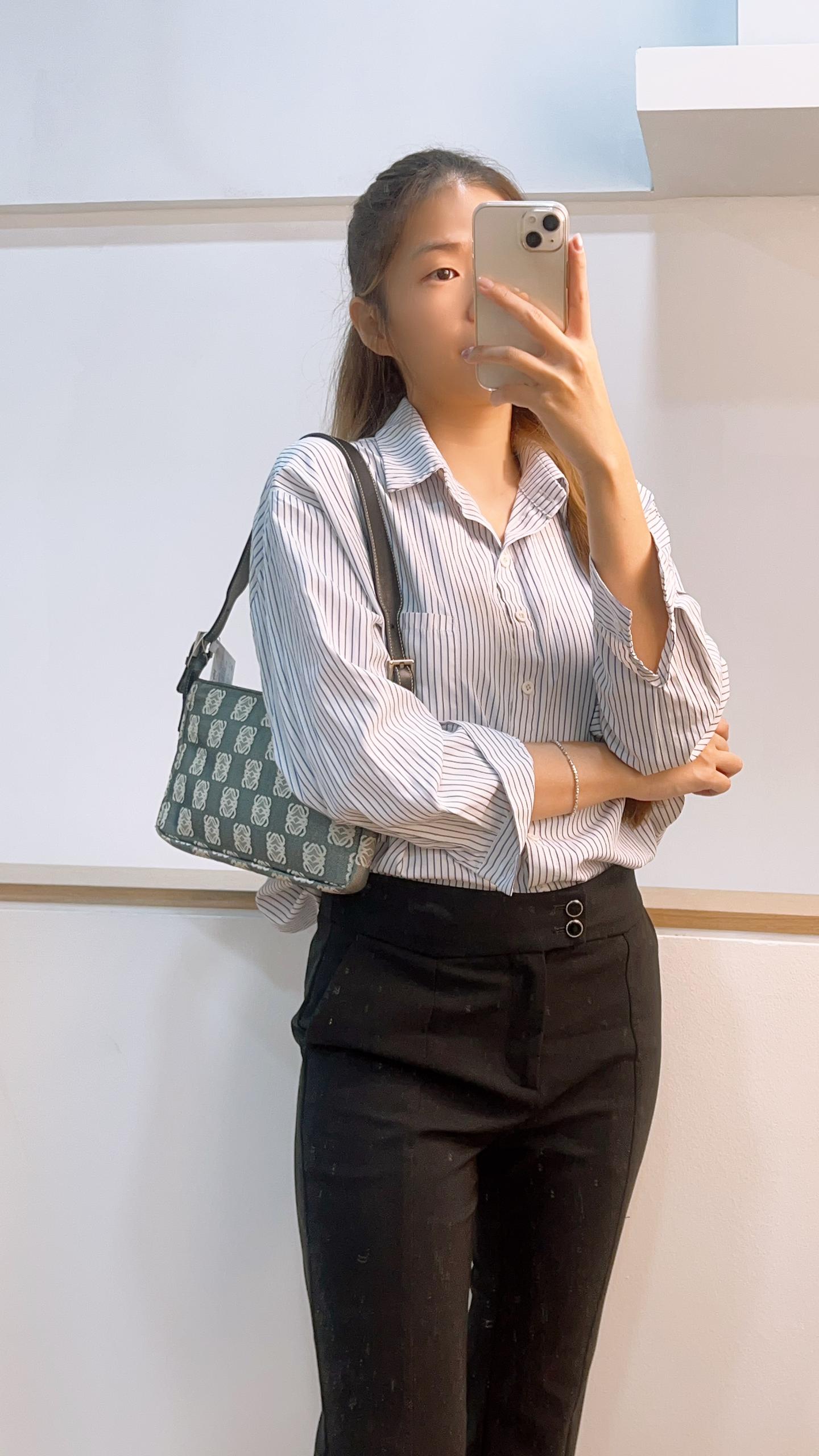 Loewe Anagram Canvas Vintage Shoulder Bag