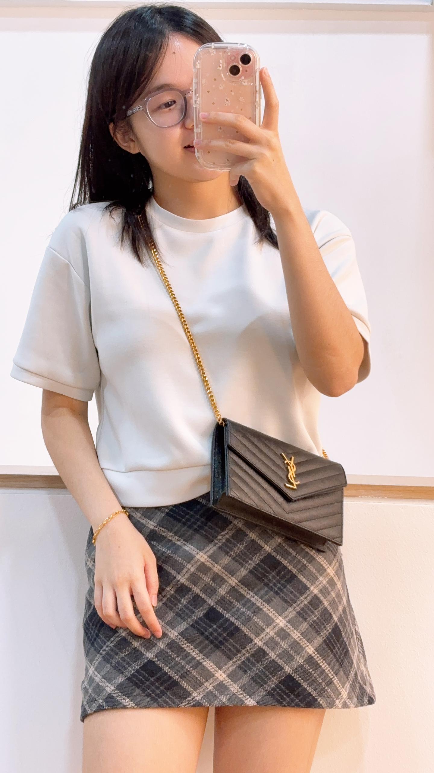 YSL Black Grain De Poudre Small WOC (GHW)