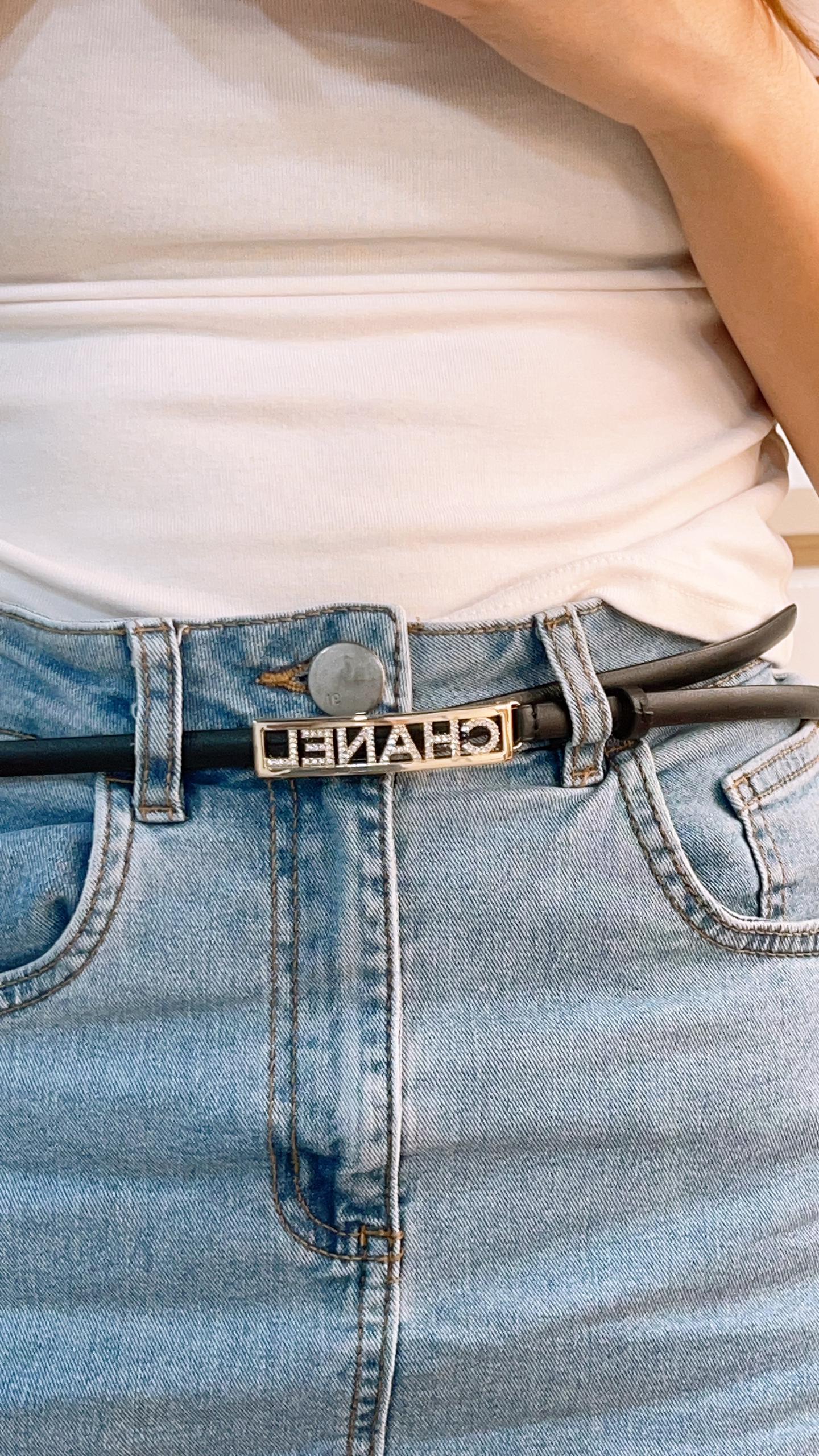 Chanel Black Diamond Logo Belt (GHW)