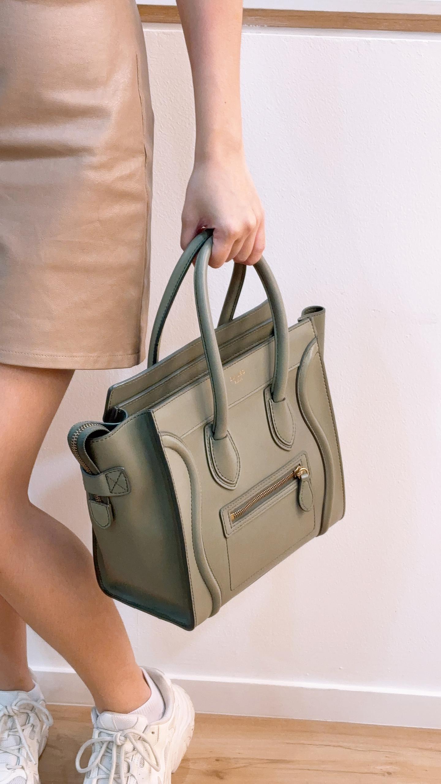 Celine Light Khaki Micro Luggage Bag