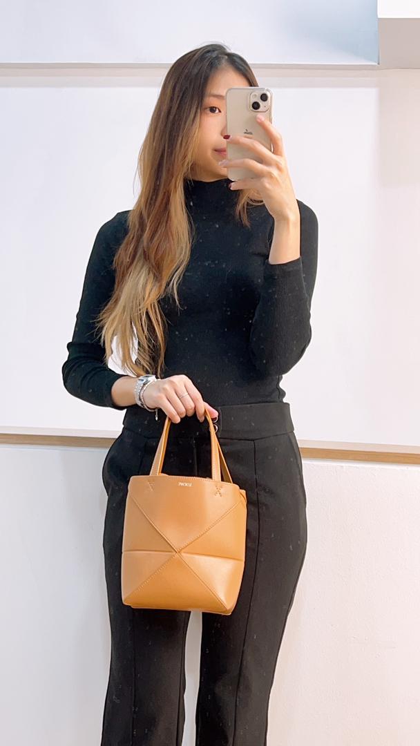Loewe Brown Mini Puzzle Fold Tote