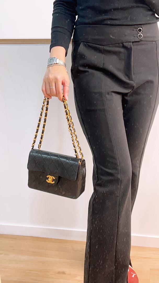 Chanel Black Vintage Mini Square (GHW)