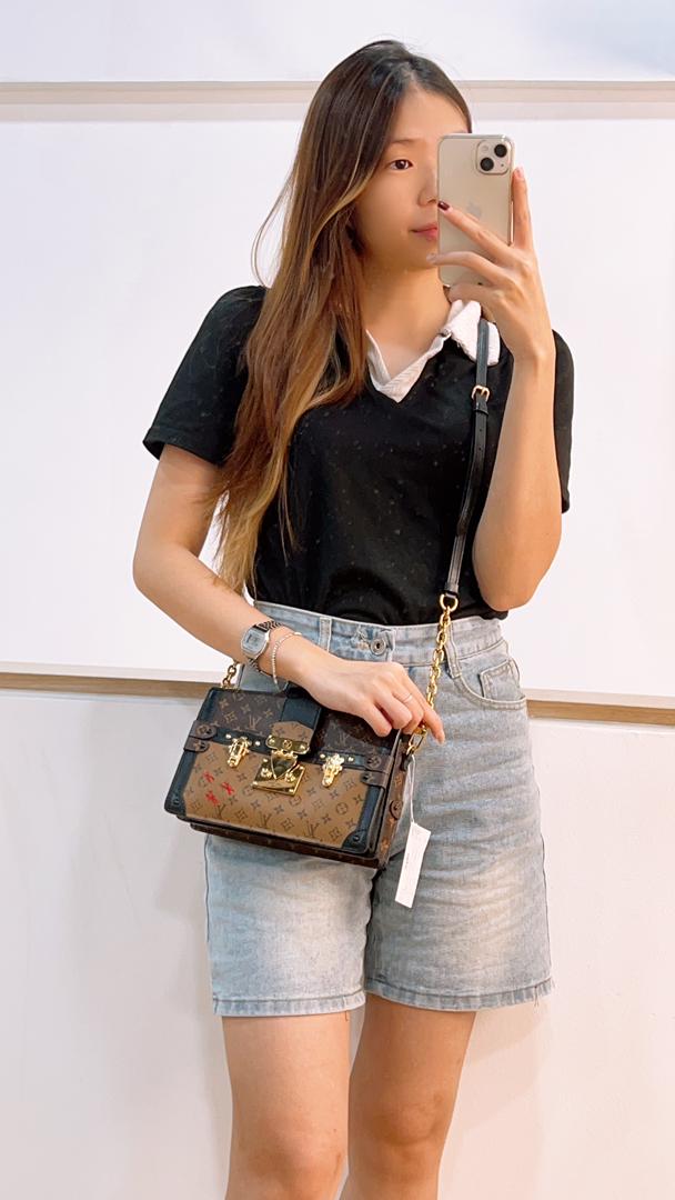 LV Reverse Monogram Trunk Clutch