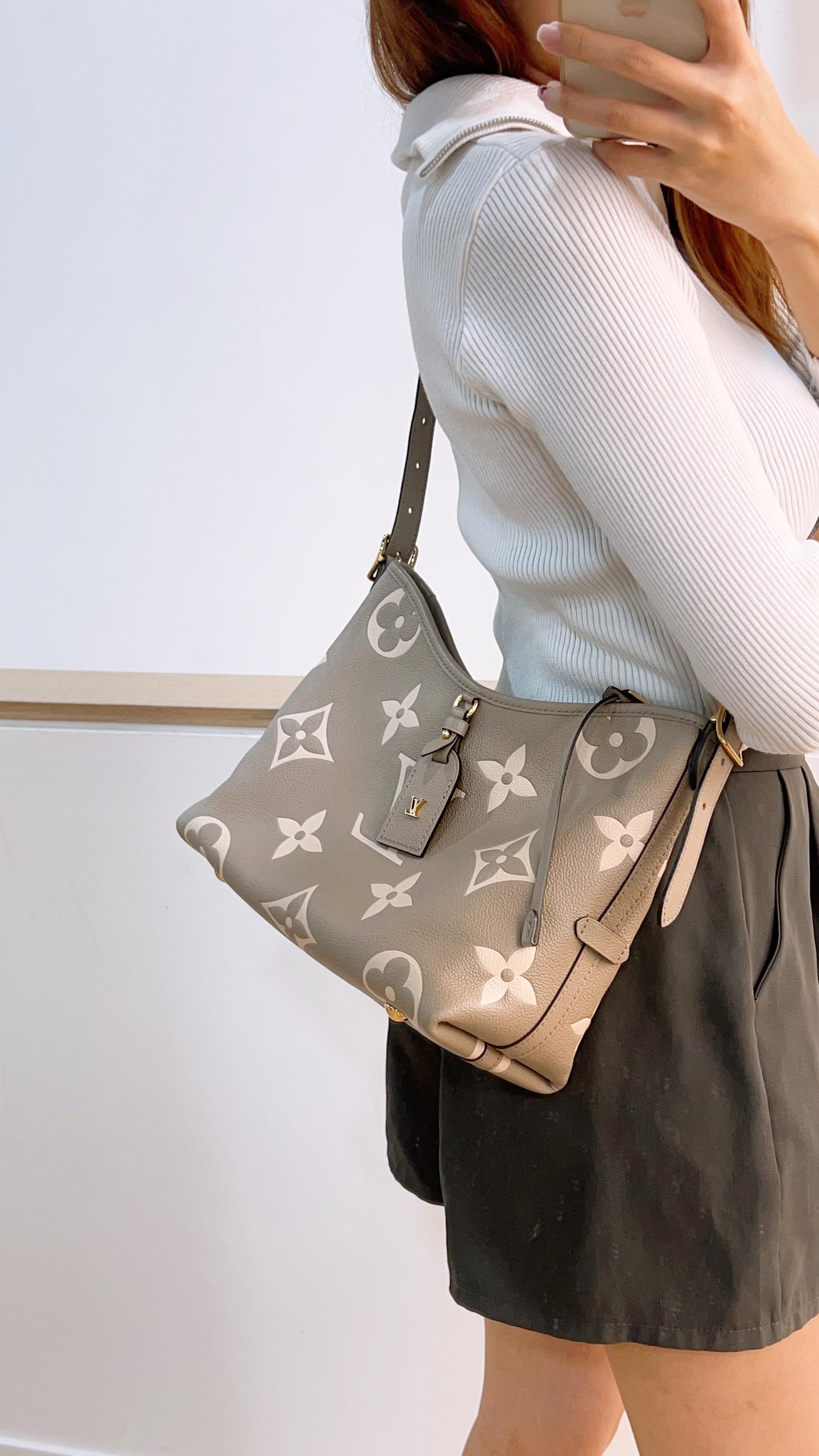 LV Bicolour Monogram Empreinte (Grey/Cream) CarryAll PM