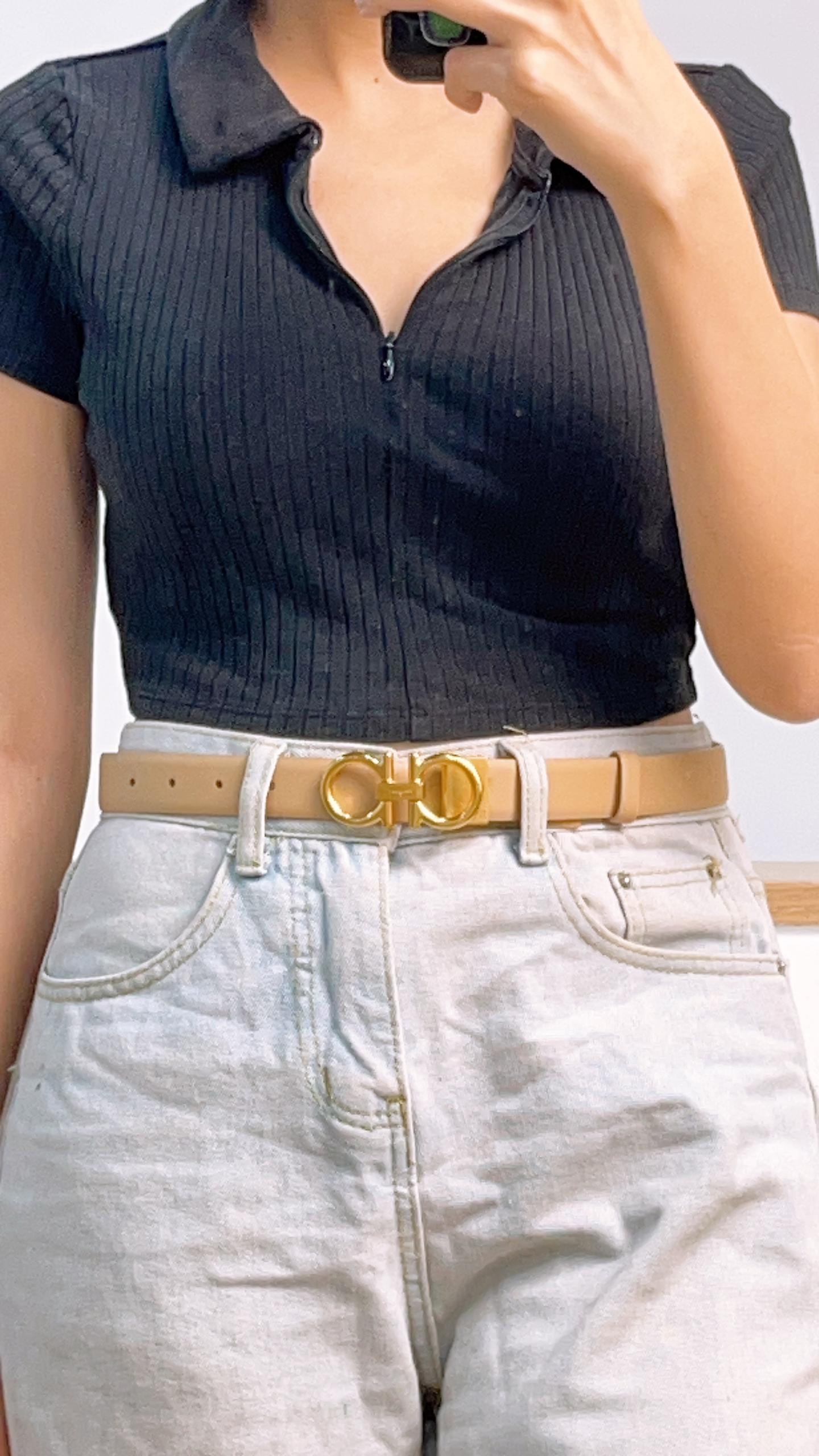 Salvatore Ferragamo Gancici Beige Reversible Belt