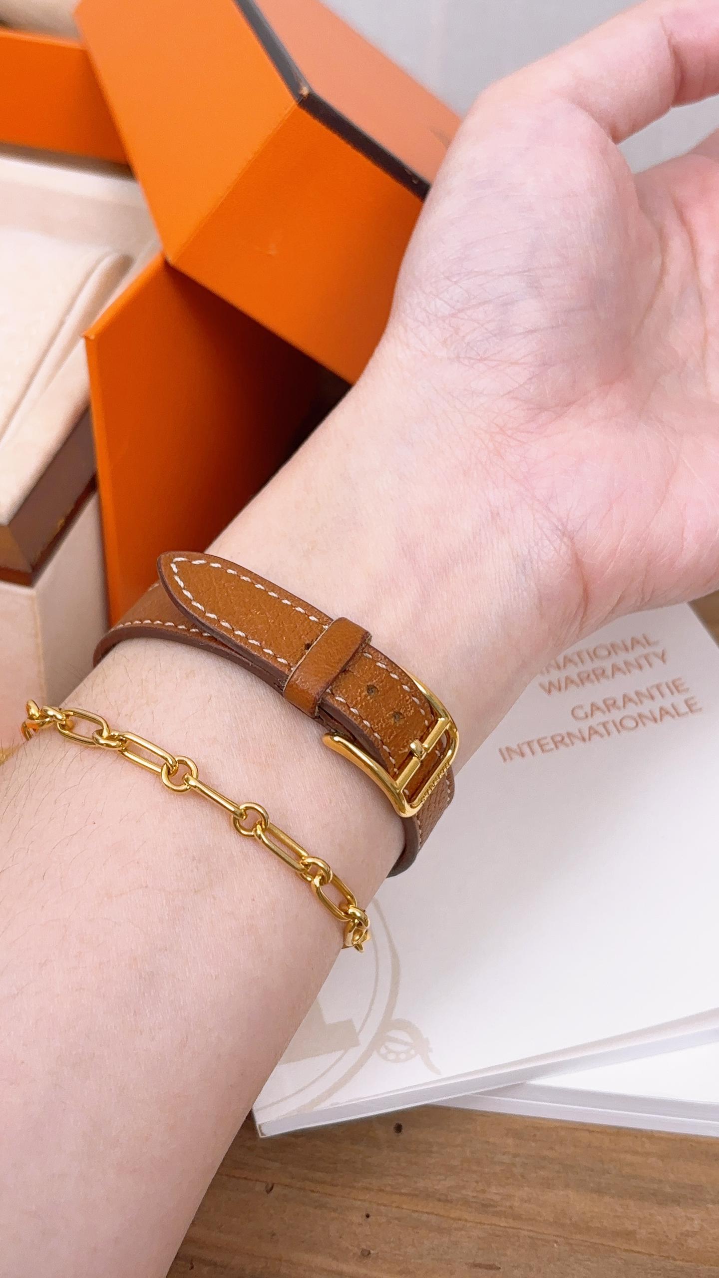 Hermes Brown Kelly Watch (GHW)